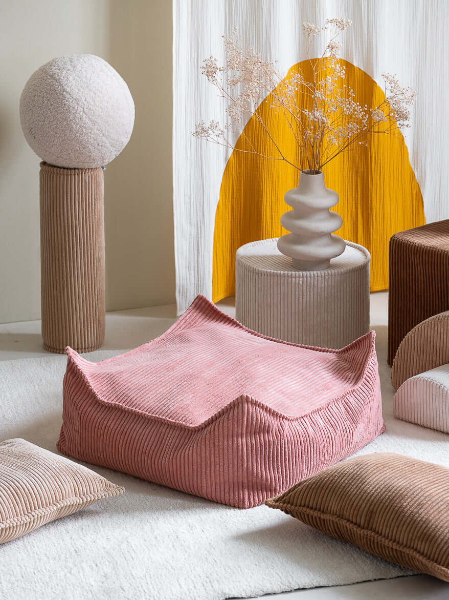 Wondershire, Wigiwama Pink Mousse Square Ottoman, Childrens Room,Kids Decor,Nursery Decor,Pink,Square Ottoman,Wigiwama