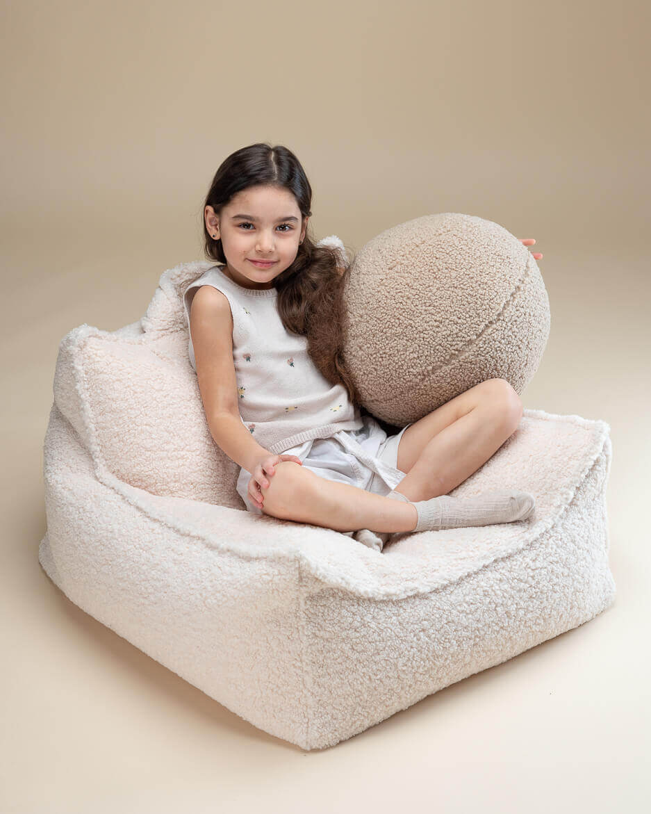 Wondershire, Wigiwama Cream White Beanbag Chair, Beanbag Chair,Childrens Room,Kids Decor,Nursery Decor,Wigiwama