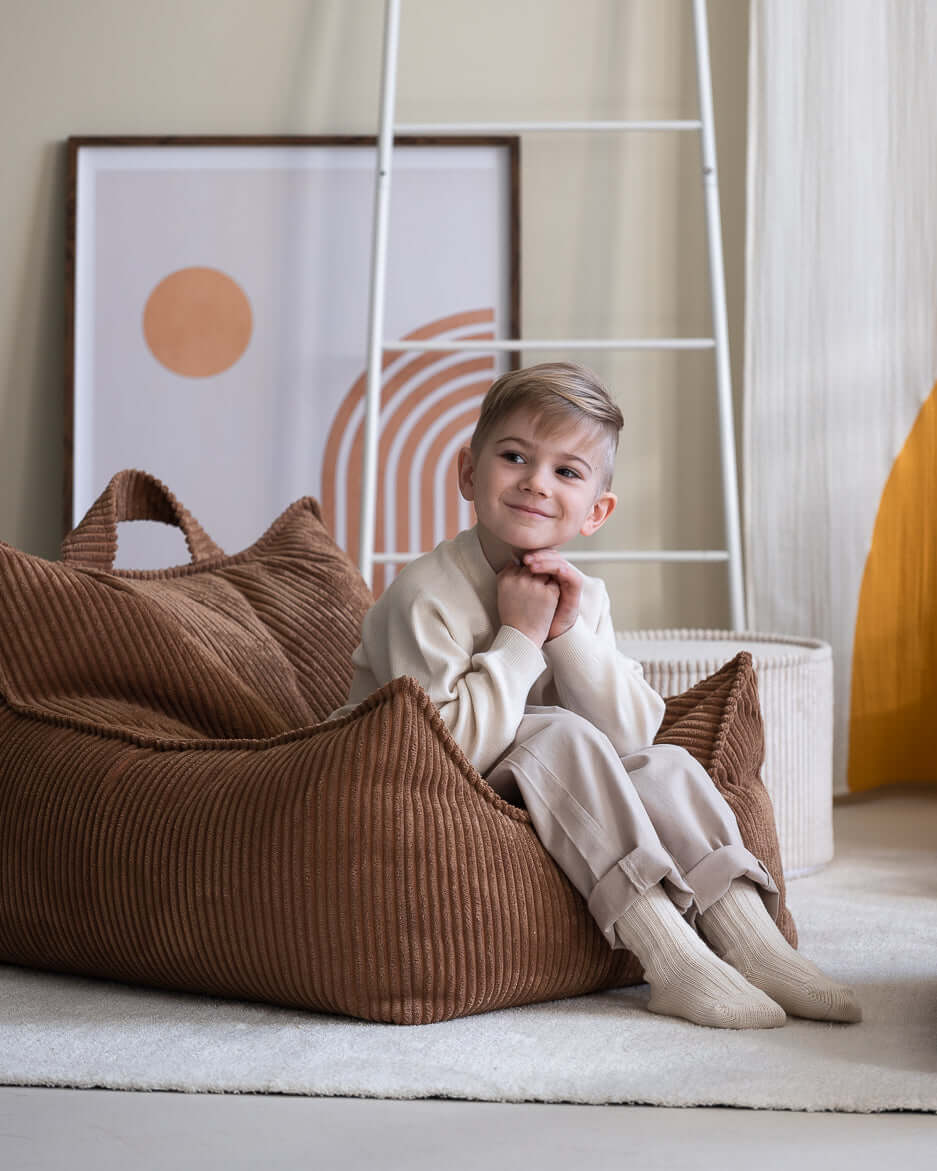 Wondershire, Wigiwama Toffee Beanbag Chair, Beanbag Chair,Bedtime Story Art,Beige,Childrens Room,Kids Decor,Nursery Decor,Wigiwama
