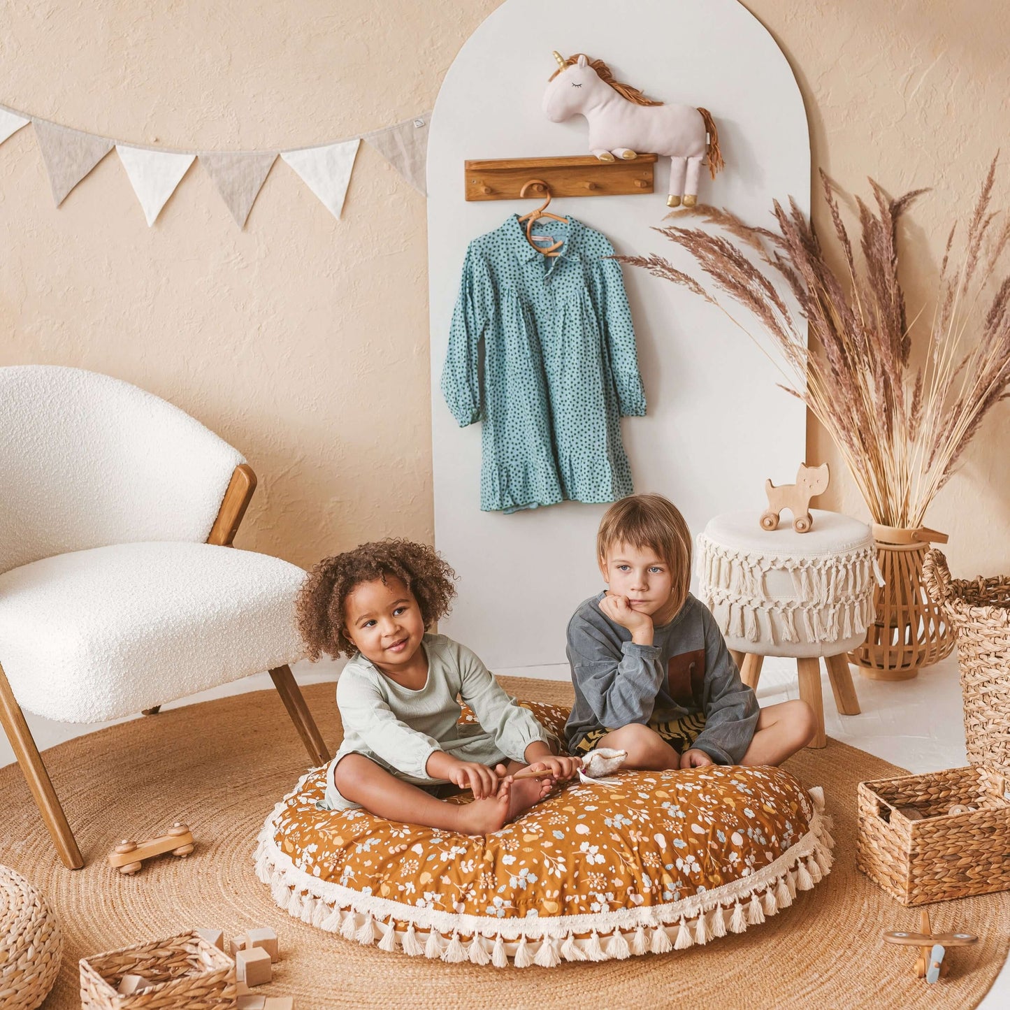 Wondershire, MINICAMP Kids Floor Cushion Seating Pouffe in Plant Pattern, children floor pillow,floor cushion,floor pillow,floor seating,giant floor cushion,kids floor cushion,kids floor pillow,kids floor poof,Minicamp