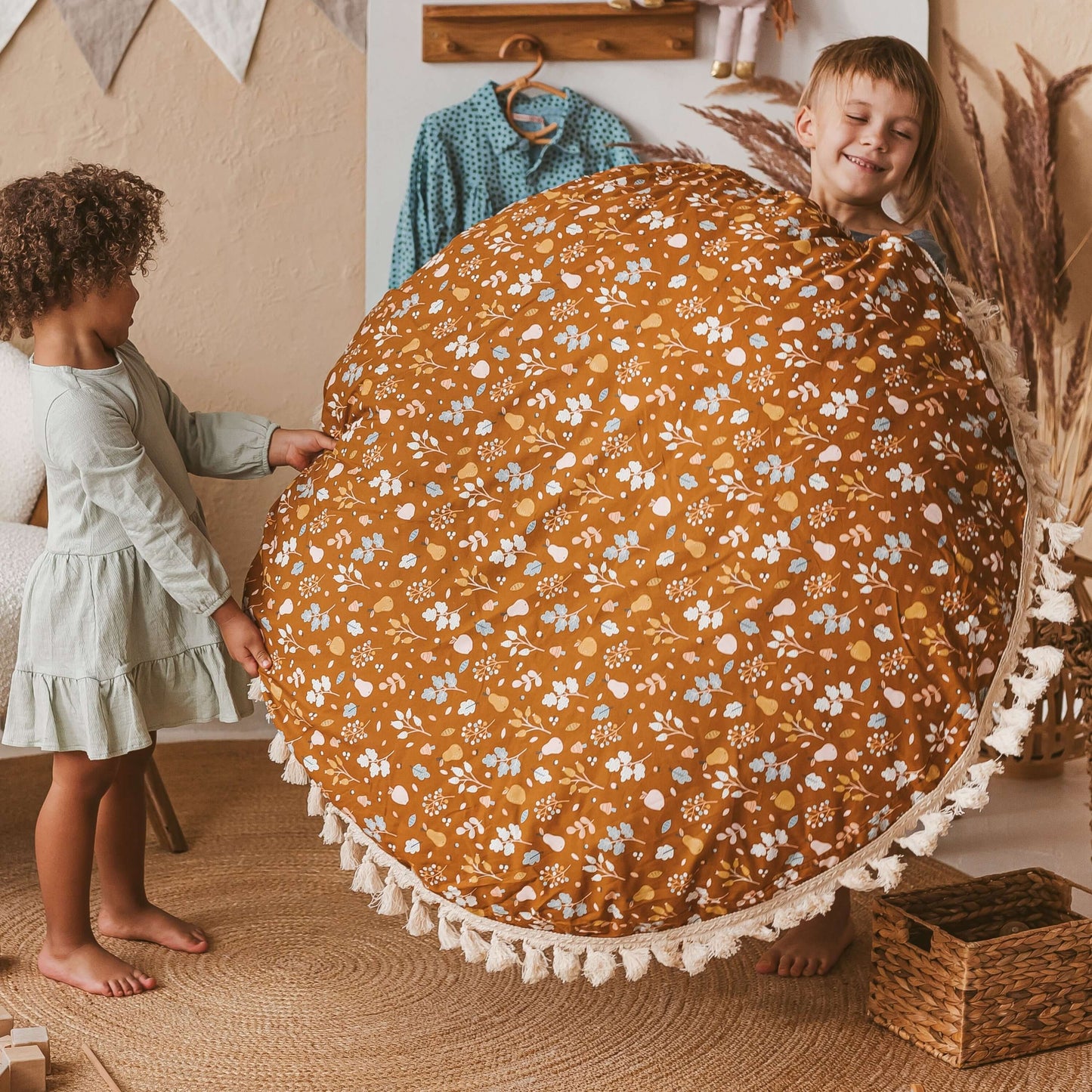 Wondershire, MINICAMP Kids Floor Cushion Seating Pouffe in Plant Pattern, children floor pillow,floor cushion,floor pillow,floor seating,giant floor cushion,kids floor cushion,kids floor pillow,kids floor poof,Minicamp