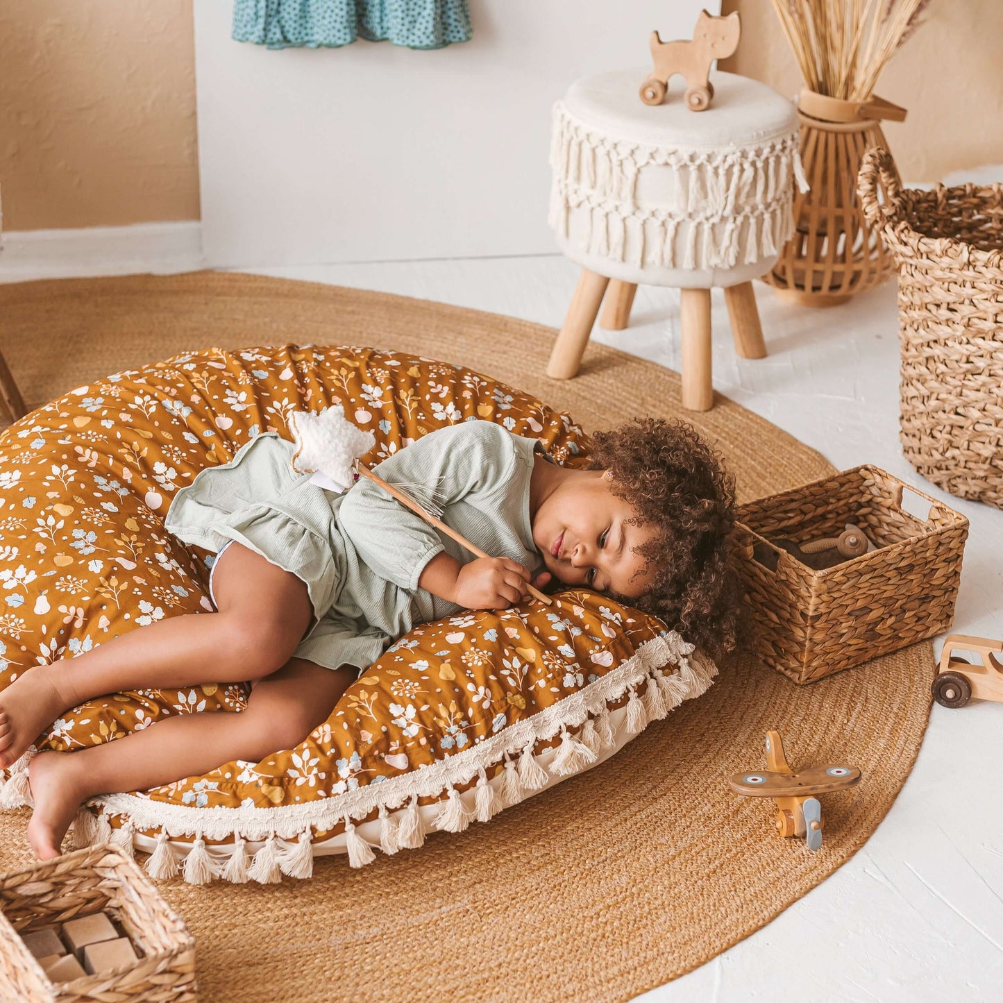 Wondershire, MINICAMP Kids Floor Cushion Seating Pouffe in Plant Pattern, children floor pillow,floor cushion,floor pillow,floor seating,giant floor cushion,kids floor cushion,kids floor pillow,kids floor poof,Minicamp
