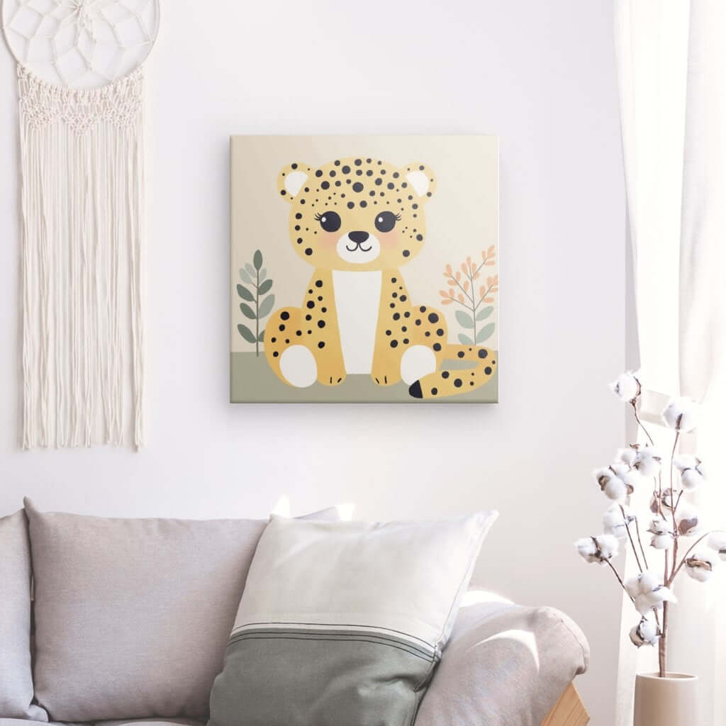 Wondershire, Baby Cheetah Canvas Print, Canvas,canvas print,Cheetah,cheetah artwork,Childrens Room,Kids Decor,Nursery Art,Nursery Decor,Wildlife Nursery