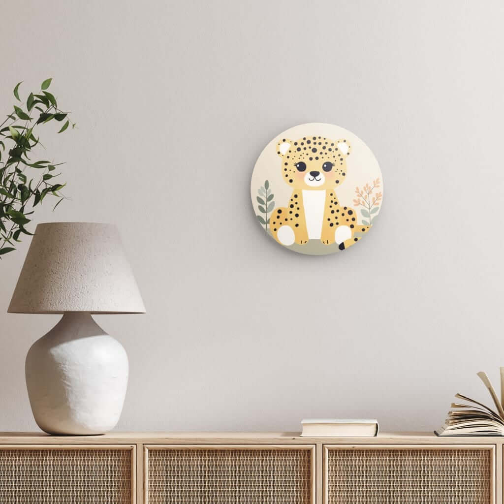 Wondershire, Baby Cheetah Round Print, Cheetah,cheetah artwork,Childrens Room,Kids Decor,Nursery Art,Nursery Decor,Round Photo Print,Wildlife Nursery,Wondershire