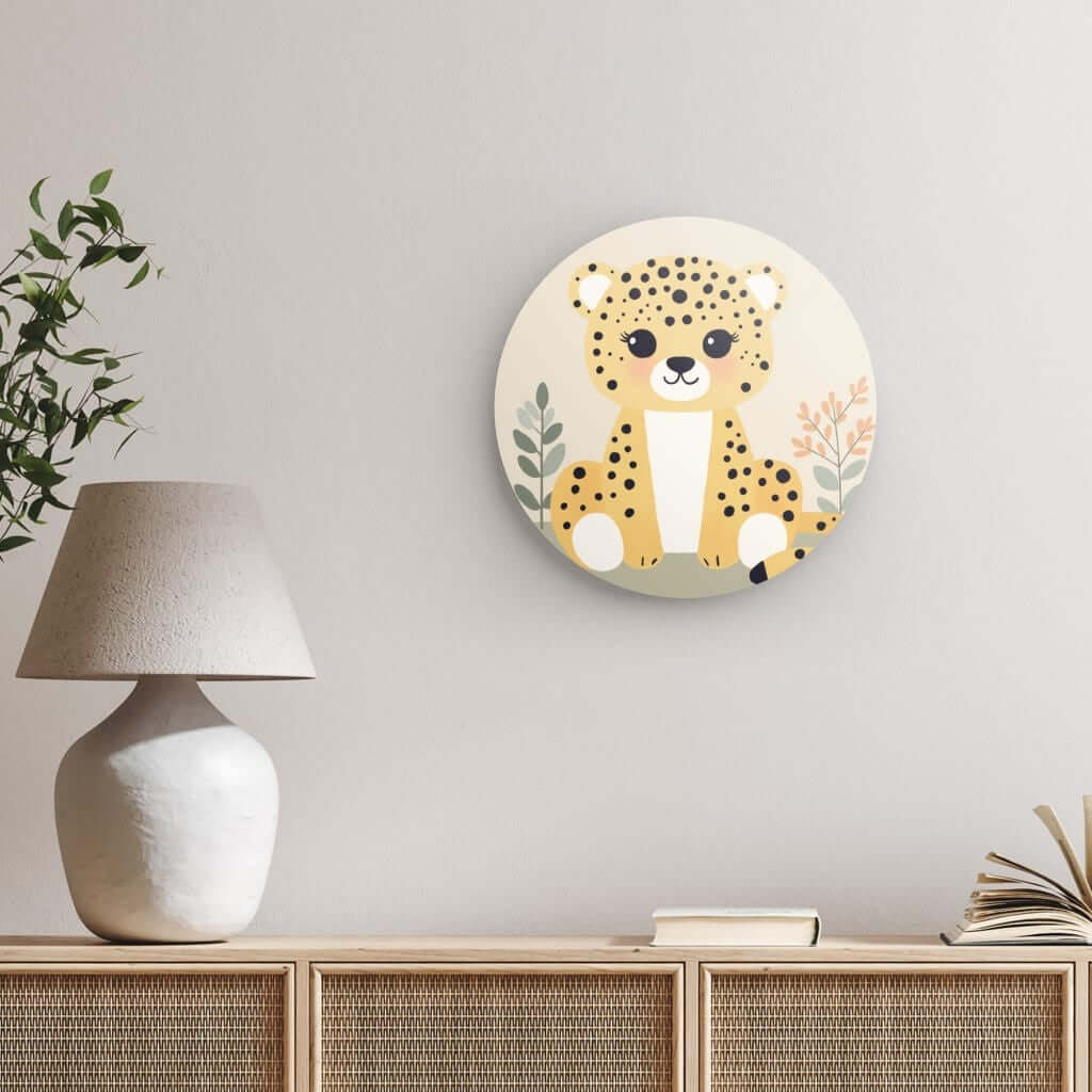 Wondershire, Baby Cheetah Round Print, Cheetah,cheetah artwork,Childrens Room,Kids Decor,Nursery Art,Nursery Decor,Round Photo Print,Wildlife Nursery,Wondershire
