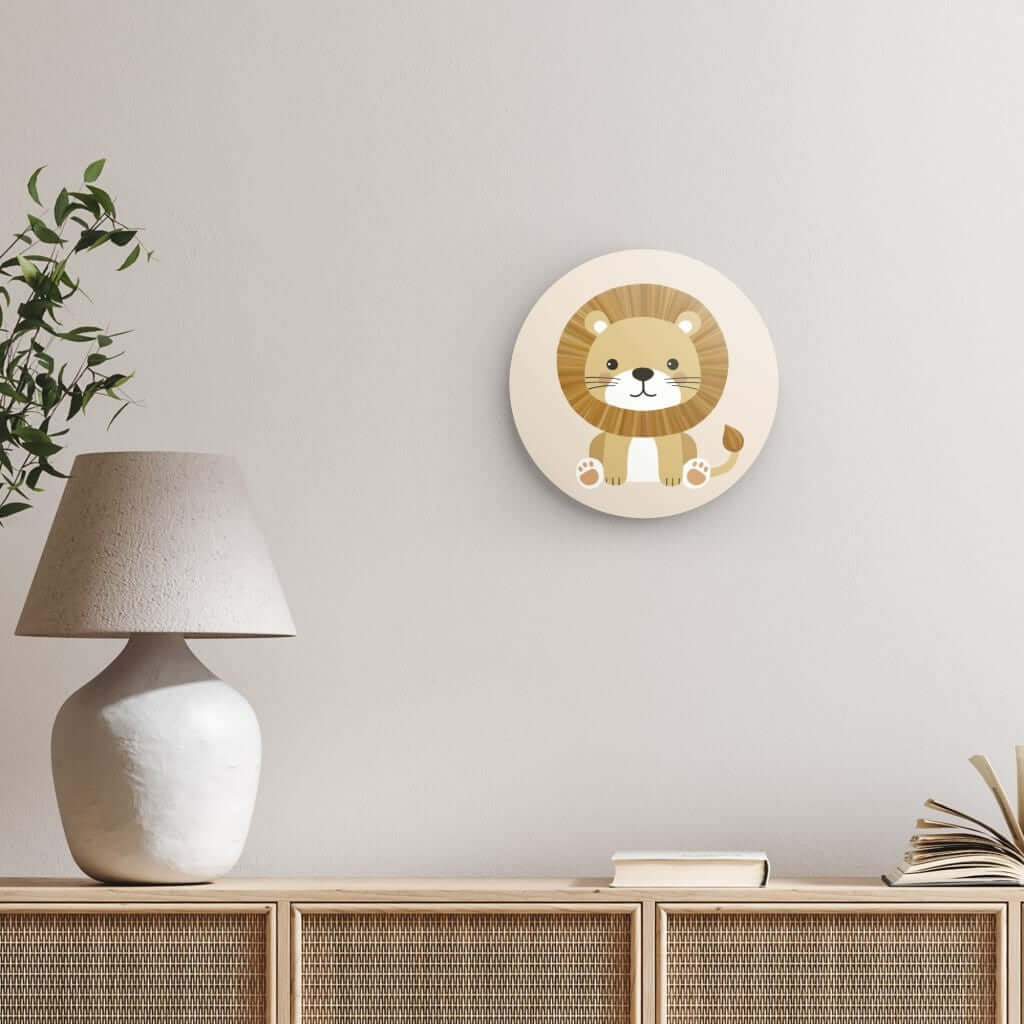 Wondershire, Lion Round Print, Baby Lion Art,Childrens Room,Kids Decor,Nursery Art,Nursery Decor,Round Photo Print,Wondershire
