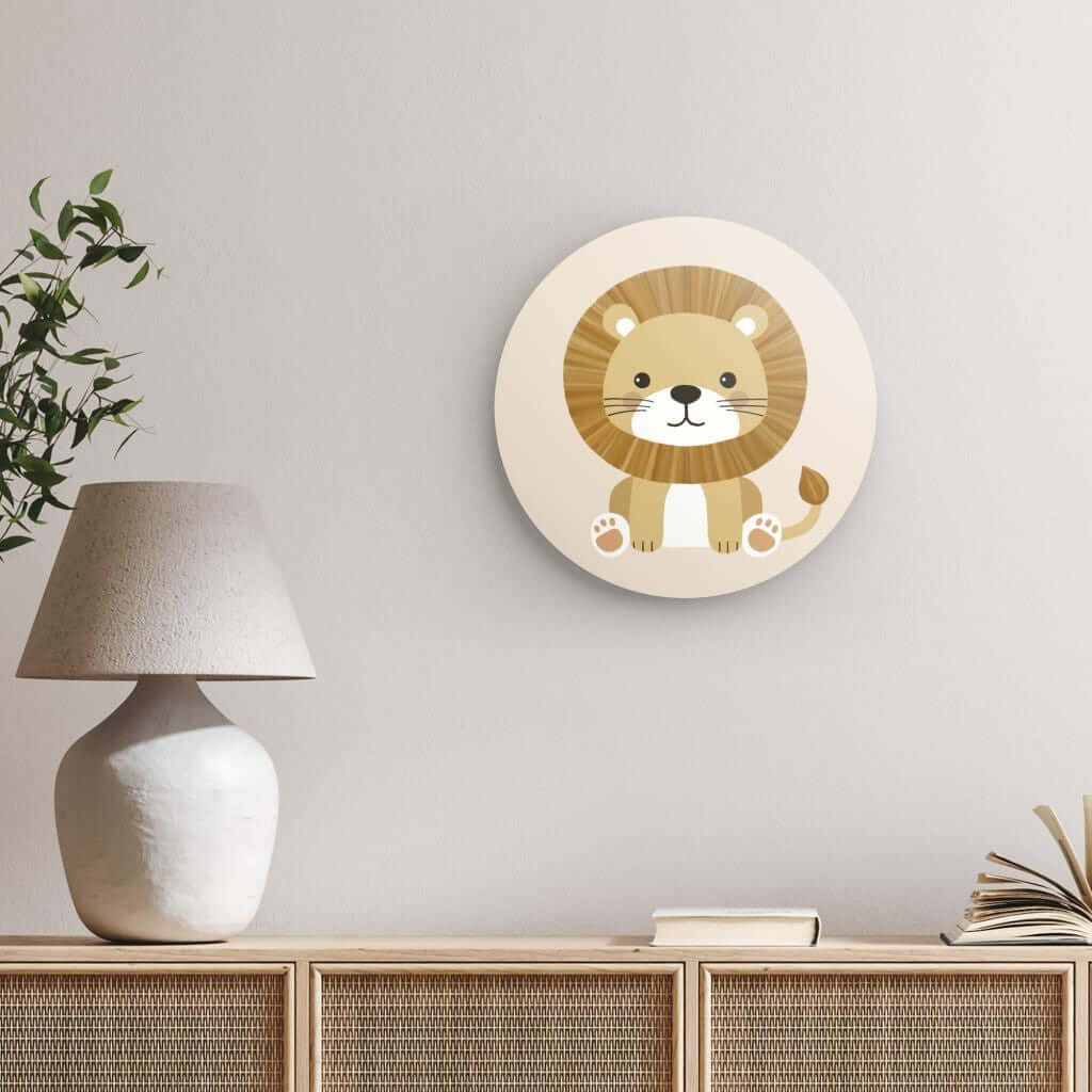 Wondershire, Lion Round Print, Baby Lion Art,Childrens Room,Kids Decor,Nursery Art,Nursery Decor,Round Photo Print,Wondershire