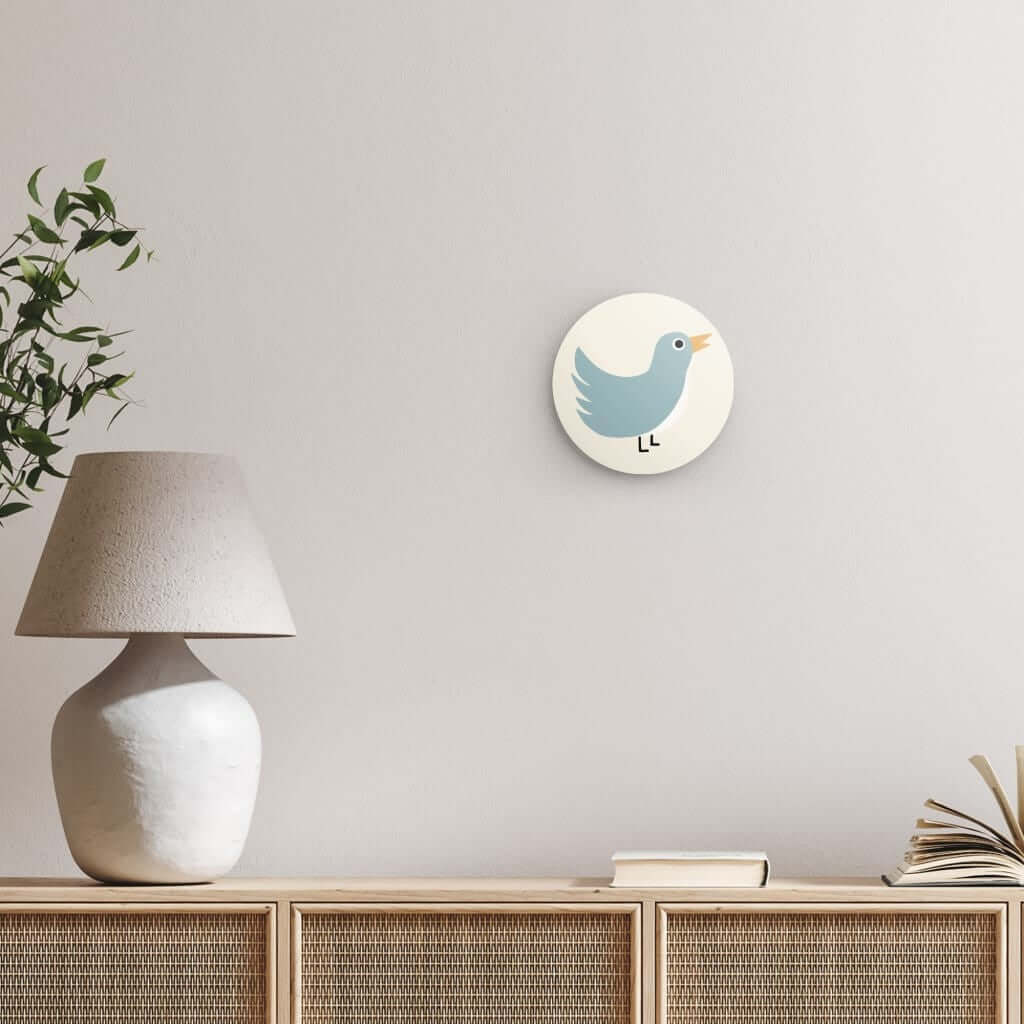 Wondershire, Blue Bird Round Print, Artwork,Bird,Childrens Room,Kids Decor,Nursery Art,Nursery Decor,Nursery wall art,Round Photo Print,Wondershire