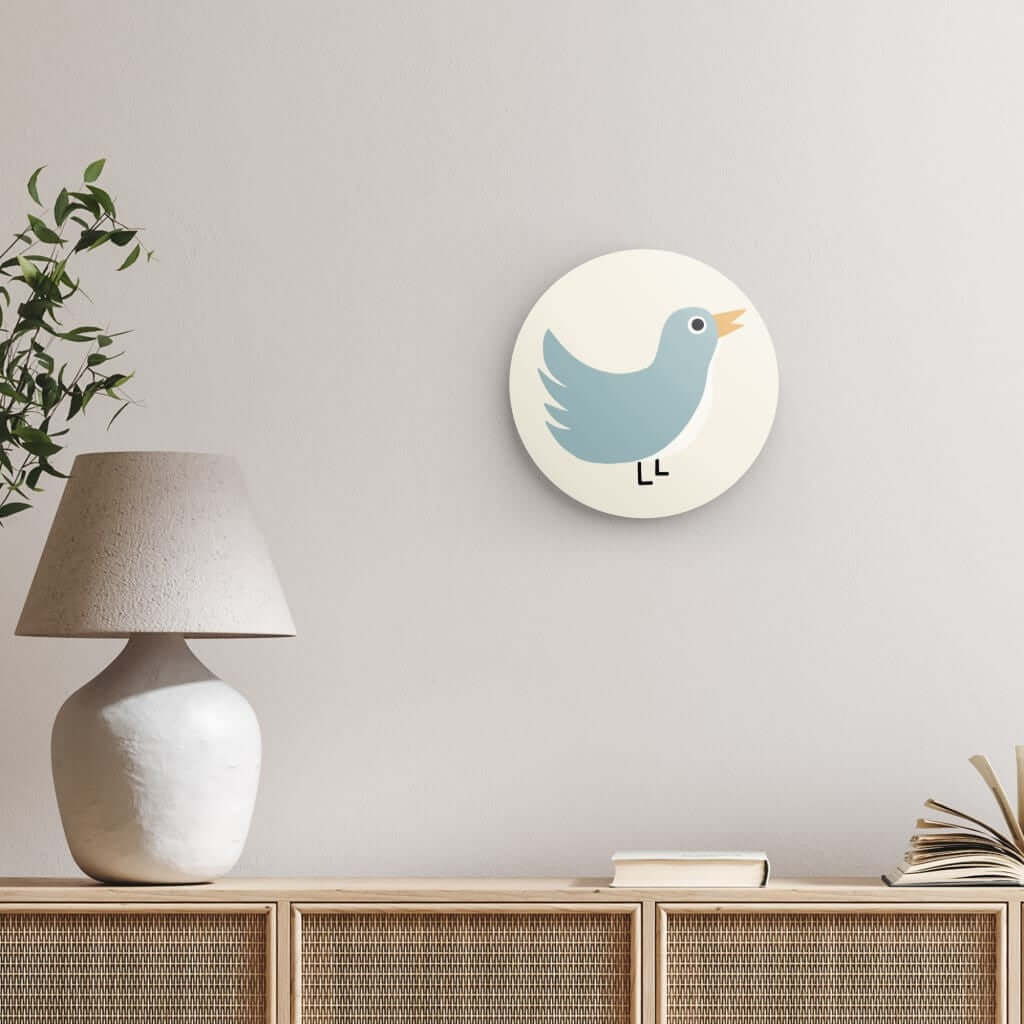 Wondershire, Blue Bird Round Print, Artwork,Bird,Childrens Room,Kids Decor,Nursery Art,Nursery Decor,Nursery wall art,Round Photo Print,Wondershire
