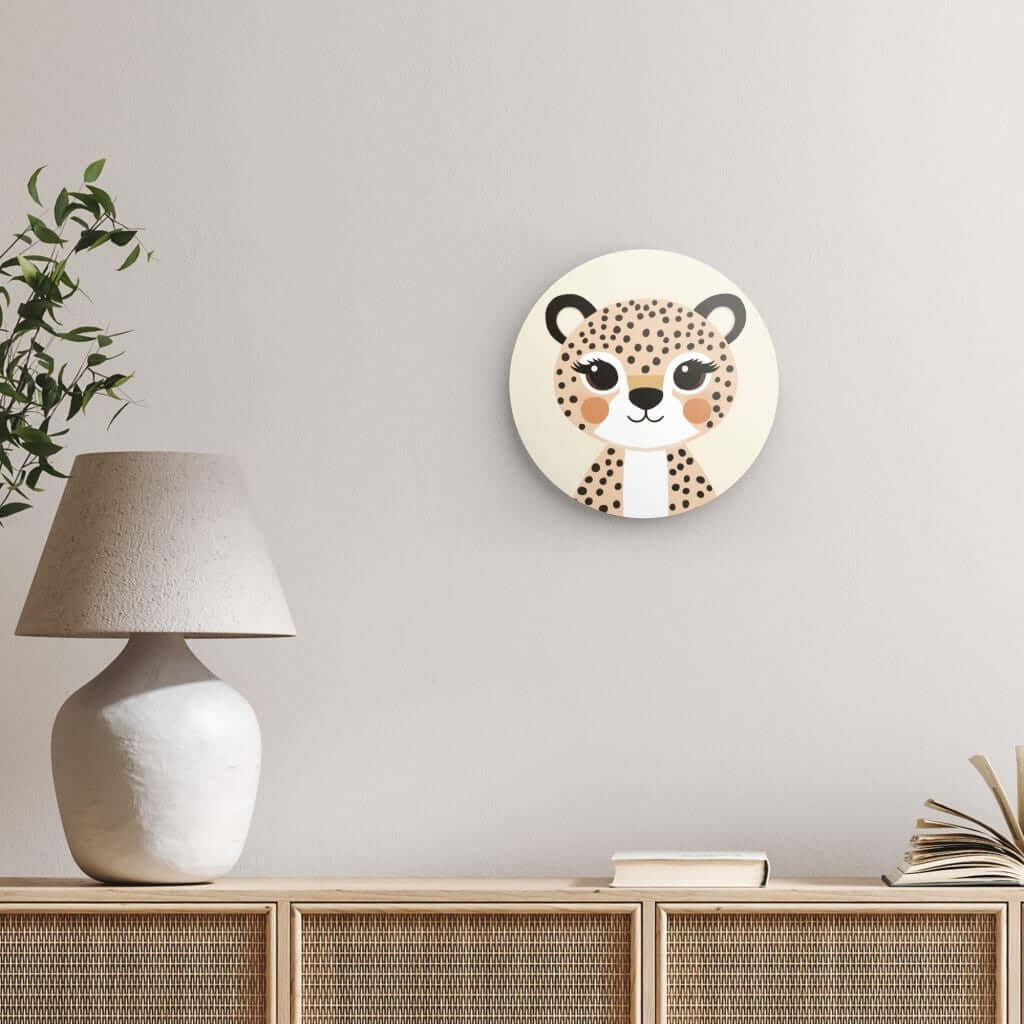 Wondershire, Cheetah Round Print, Cheetah,cheetah artwork,Childrens Room,Kids Decor,Nursery Art,Nursery Decor,Round Photo Print,Wondershire