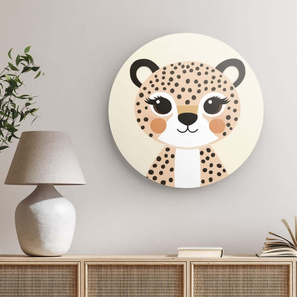 Wondershire, Cheetah Round Print, Cheetah,cheetah artwork,Childrens Room,Kids Decor,Nursery Art,Nursery Decor,Round Photo Print,Wondershire