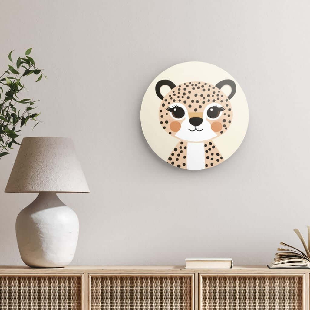 Wondershire, Cheetah Round Print, Cheetah,cheetah artwork,Childrens Room,Kids Decor,Nursery Art,Nursery Decor,Round Photo Print,Wondershire