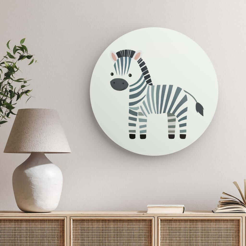 Wondershire, Zebra Round Print, Childrens Room,Kids Decor,Nature Art,Nursery Decor,Round Photo Print,Wondershire,zebra