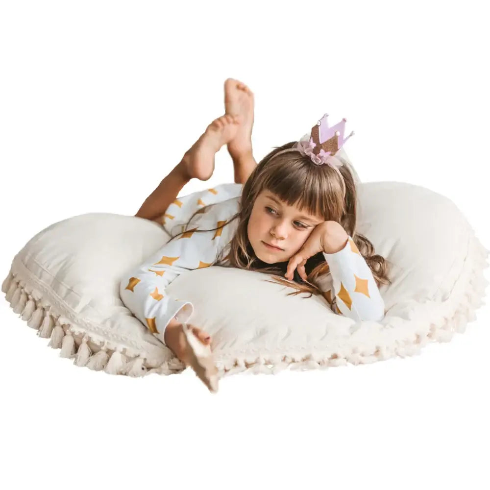 Wondershire, MINICAMP Large Floor Cushion with Tassels, big pillow,boho style,Childrens Room,floor cushion,floor pillow,floor seating,Kids Decor,Minicamp,Nursery Decor,pouf