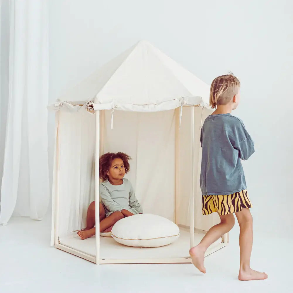 Wondershire, MINICAMP Indoor Playhouse Tent in Pavilion Shape, Canvas Teepee Tent,DIY Indoor Kids Tent,Gift For Kid,Indoor Playhouse,Minicamp,Scandi Teepee For Kids,Tipi Tent,Toddler Teepee Tent