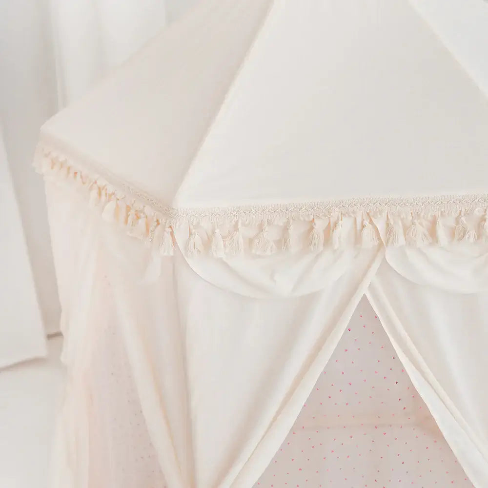 Wondershire, MINICAMP Boho Indoor Playhouse Tent in Pavilion Shape, Canvas Teepee For Kids,Children Teepee,Childrens Room,Indoor Tipi Tent,Kids Decor,Minicamp,Nursery Decor,Party Teepee,Play Teepee,Toddler Teepee,Wedding Kids Teepee,White Teepee Tent