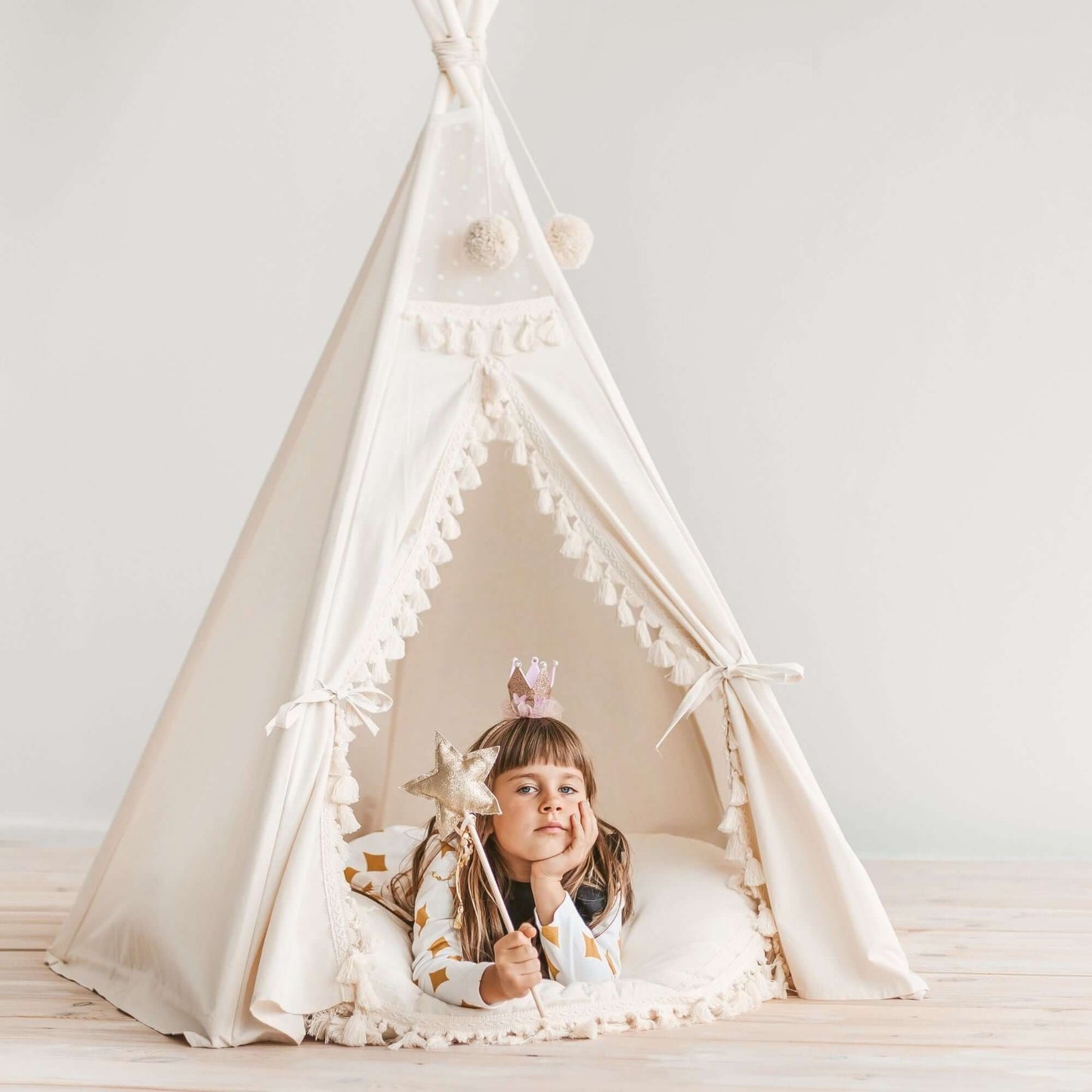 Wondershire, MINICAMP Boho Kids Teepee with Tassels, Canvas Teepee Tent,Childrens Room,DIY Indoor Kids Tent,Indoor Tipi Tent,Kids Decor,Minicamp,MINICAMP Boho Kids Teepee with Tassels,Nursery Decor,Tipi Tent,Toddler Teepee Tent