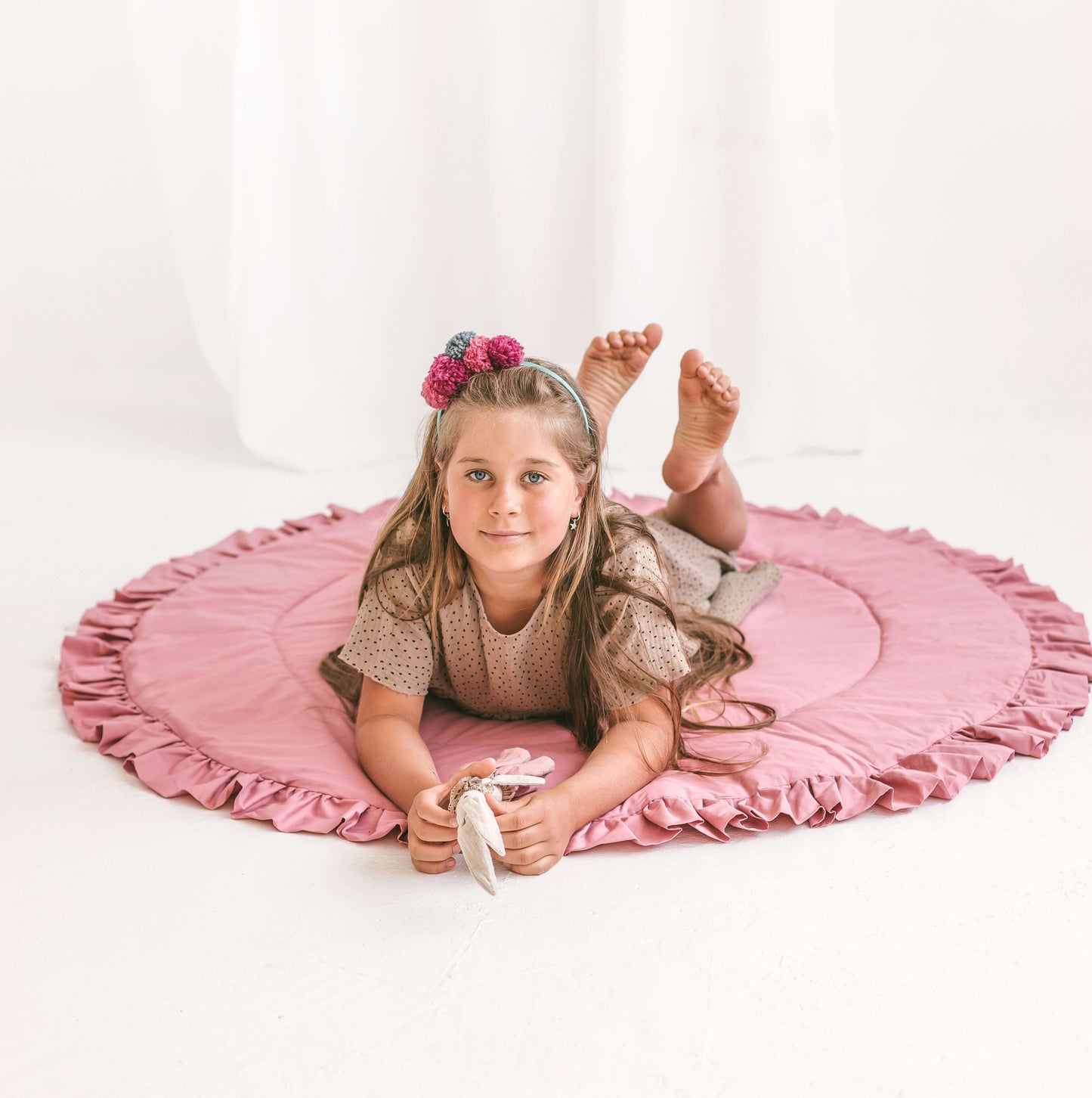 Wondershire, MINICAMP Kids Playmat with Ruffles in Rose, babygym mat,Childrens Room,cotton,Kids Decor,Minicamp,MINICAMP Kids Playmat with Ruffles in Rose,Nursery Decor,nursery rug,playmat