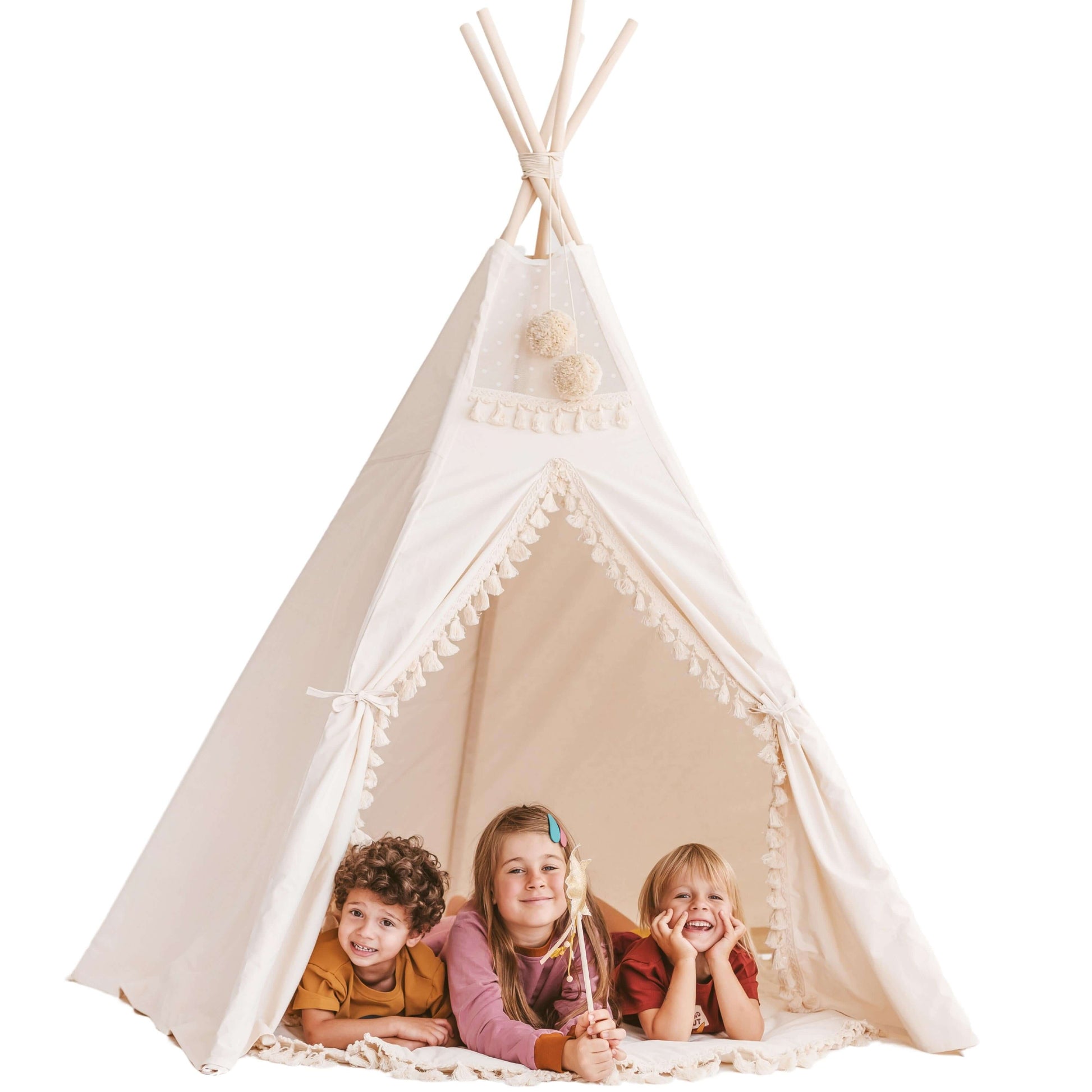 Wondershire, MINICAMP Extra Large Indoor Teepee Tent with Tassels Decor in Boho Style, Canvas Teepee For Kids,Canvas Teepee Tent,Children Teepee,Childrens Room,Kids Decor,Minicamp,Nursery Decor,Party Teepee,Play Teepee,Scandi Teepee For Kids,Toddler Teepe