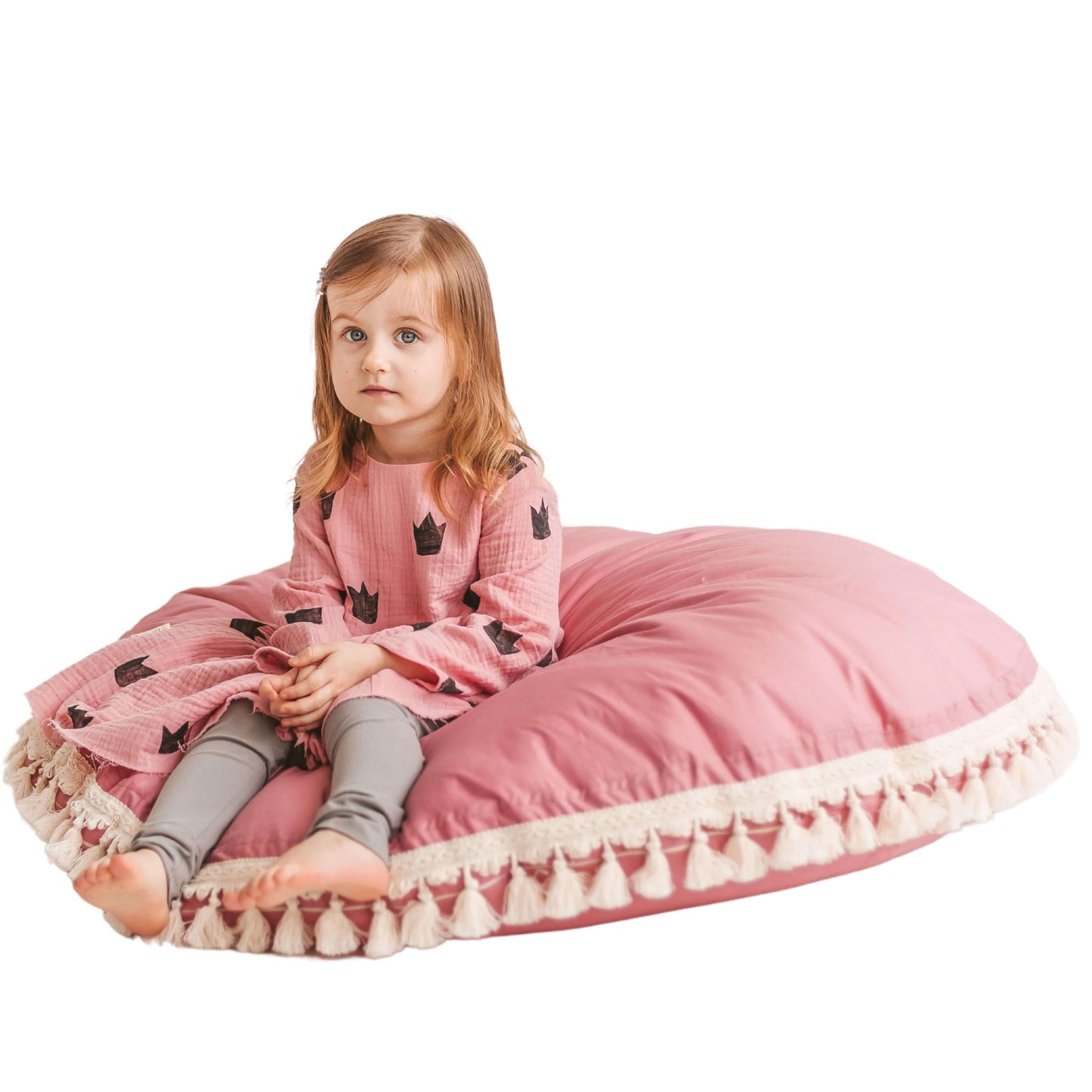 Wondershire, MINICAMP large Floor Cushion with Tassels in Rose, Childrens Room,Kids Decor,Minicamp,MINICAMP large Floor Cushion with Tassels in Rose,Nursery Decor