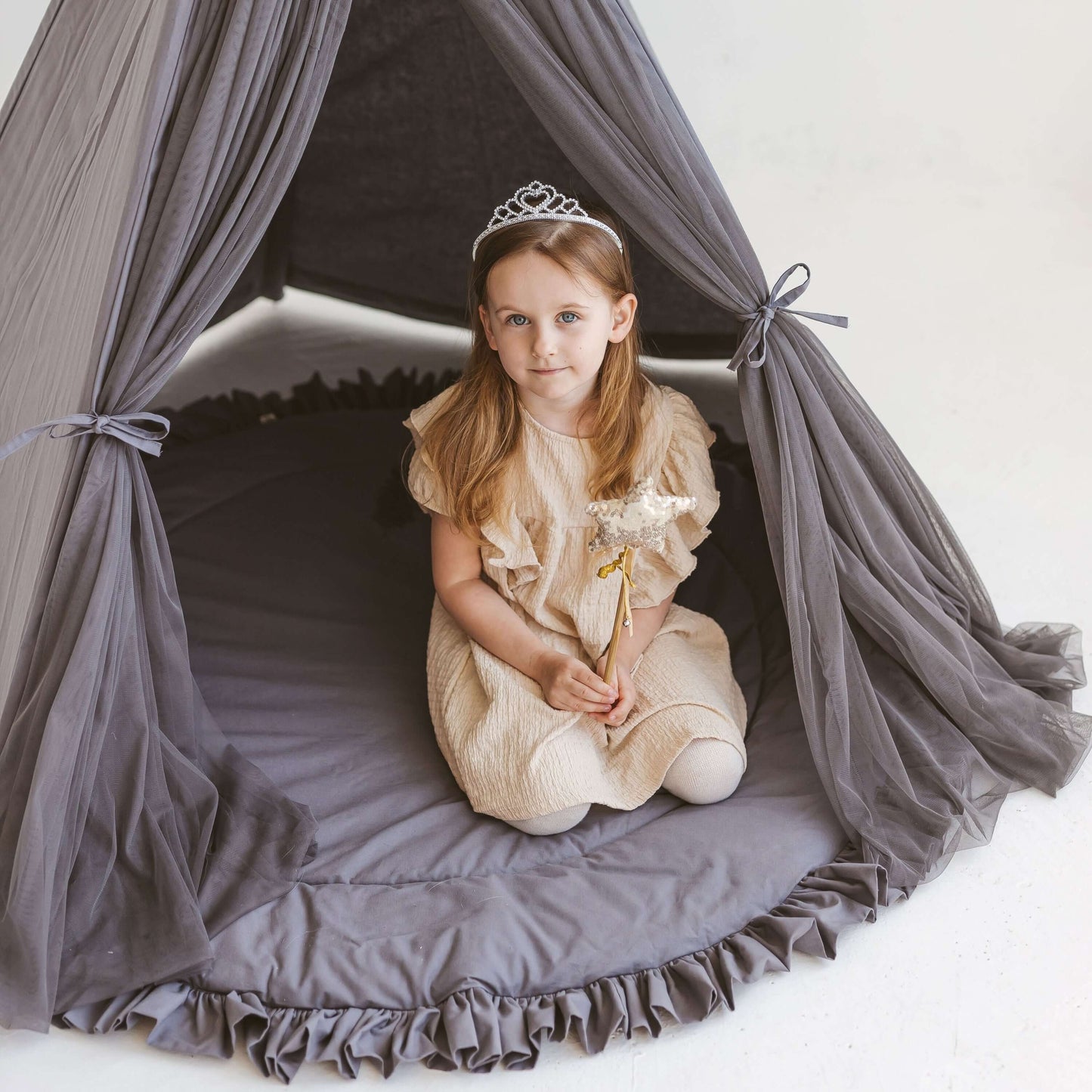Wondershire, MINICAMP Fairy Kids Play Tent in Grey, Canvas Teepee For Kids,Children Teepee,Childrens Room,Kids Decor,Minicamp,Nursery Decor,Party Teepee,Tipi Tent