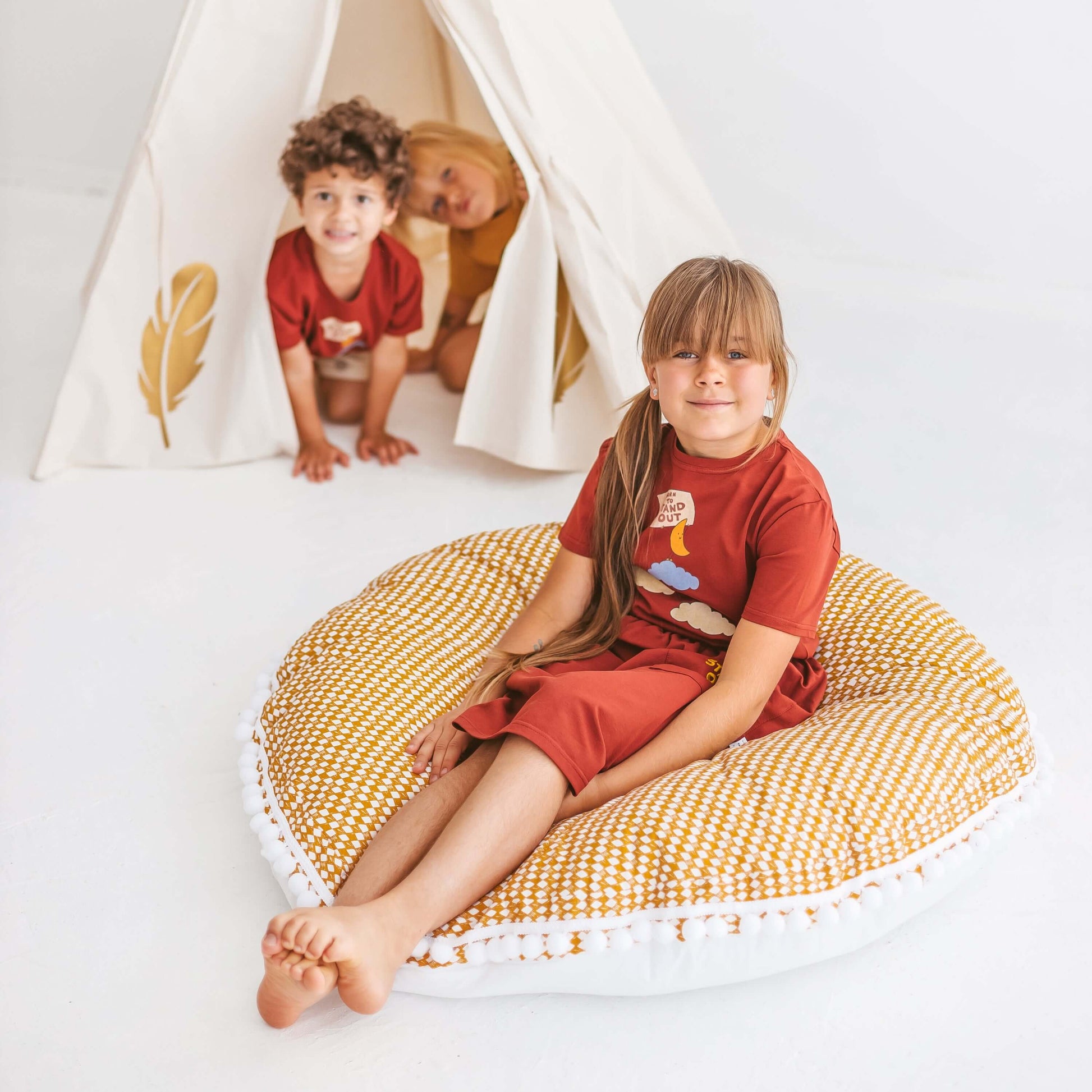 Wondershire, MINICAMP Big Floor Cushion Rhombus Diamond Mustard, Childrens Room,Kids Decor,Minicamp,MINICAMP Big Floor Cushion Rhombus Diamond Mustard,Nursery Decor