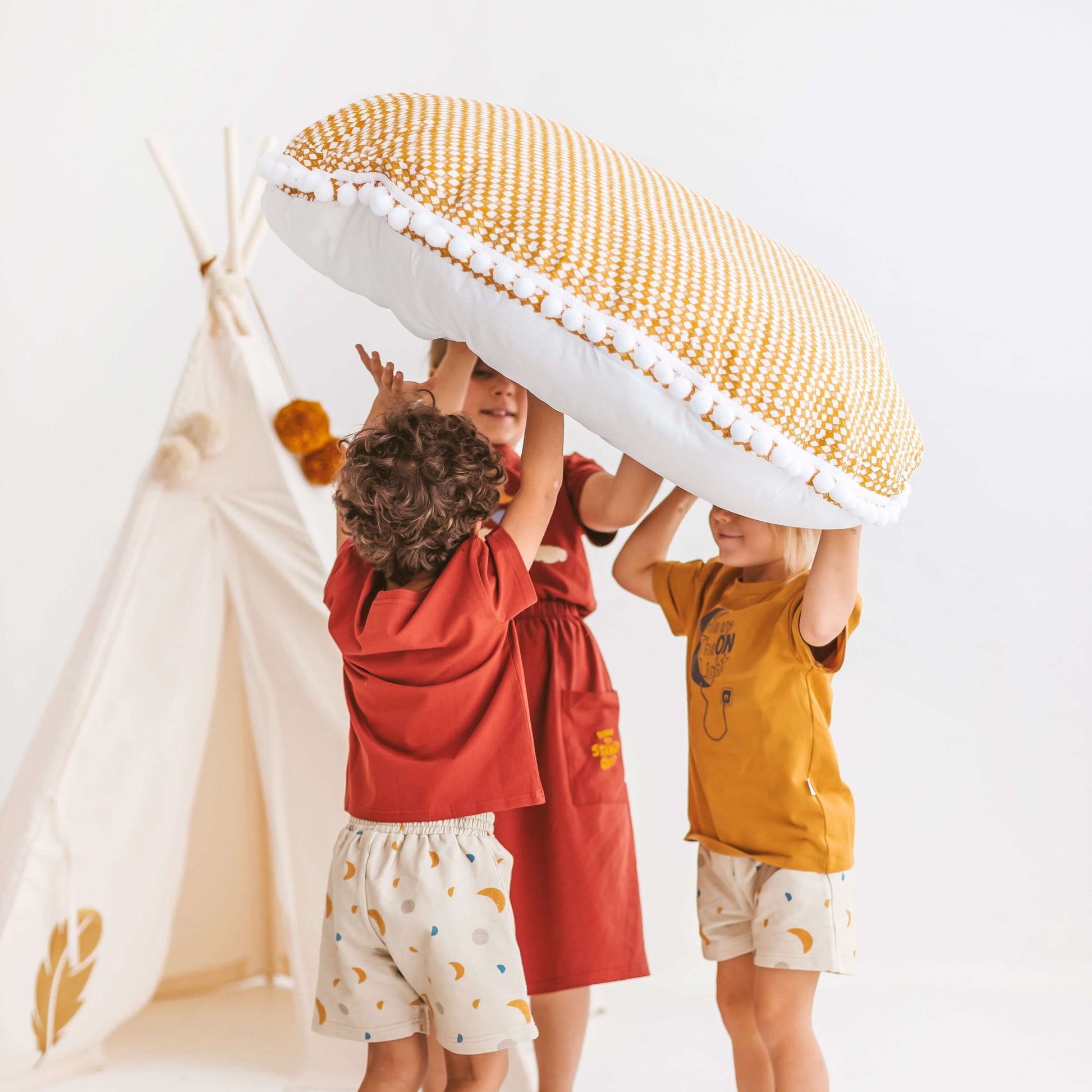 Wondershire, MINICAMP Big Floor Cushion Rhombus Diamond Mustard, Childrens Room,Kids Decor,Minicamp,MINICAMP Big Floor Cushion Rhombus Diamond Mustard,Nursery Decor