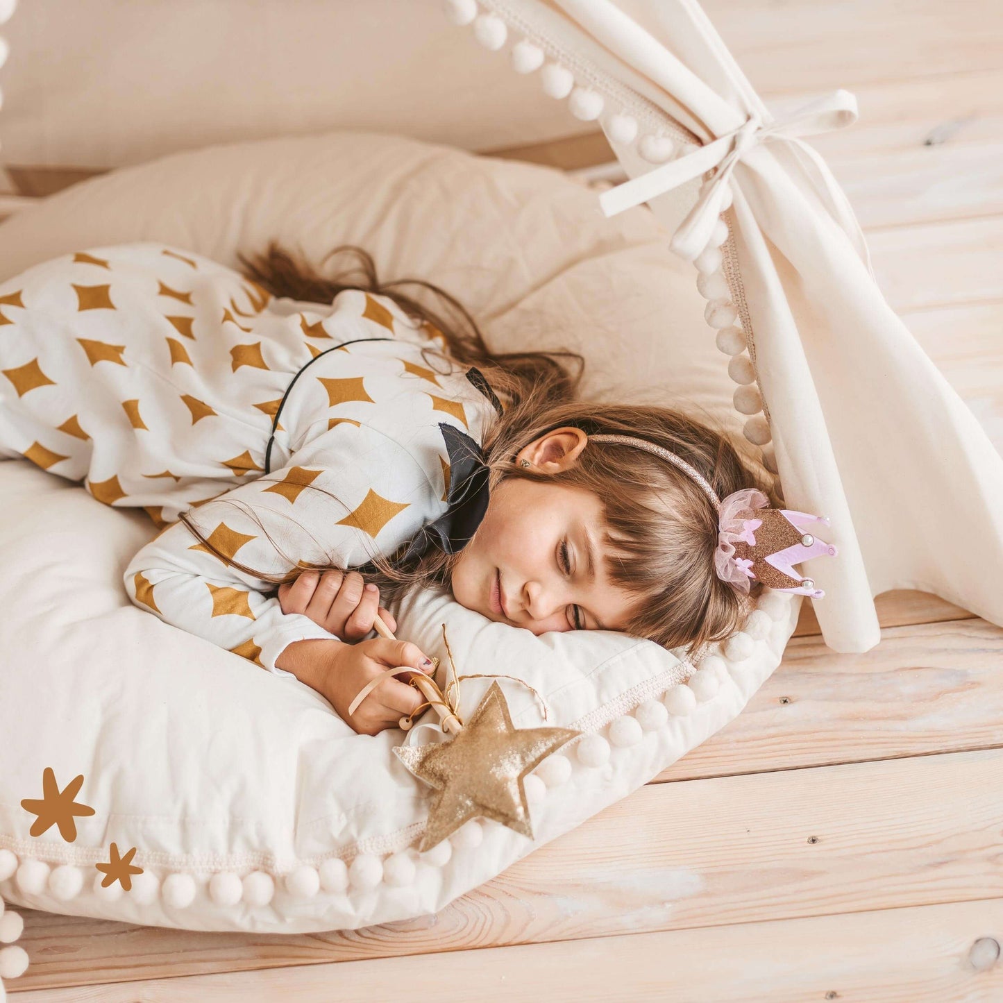 Wondershire, MINICAMP Large Floor Cushion with Pom Poms, big pillow,Childrens Room,floor cushion,Kids Decor,kids floor cushion,Minicamp,MINICAMP Large Floor Cushion with Pom Poms,Nursery Decor
