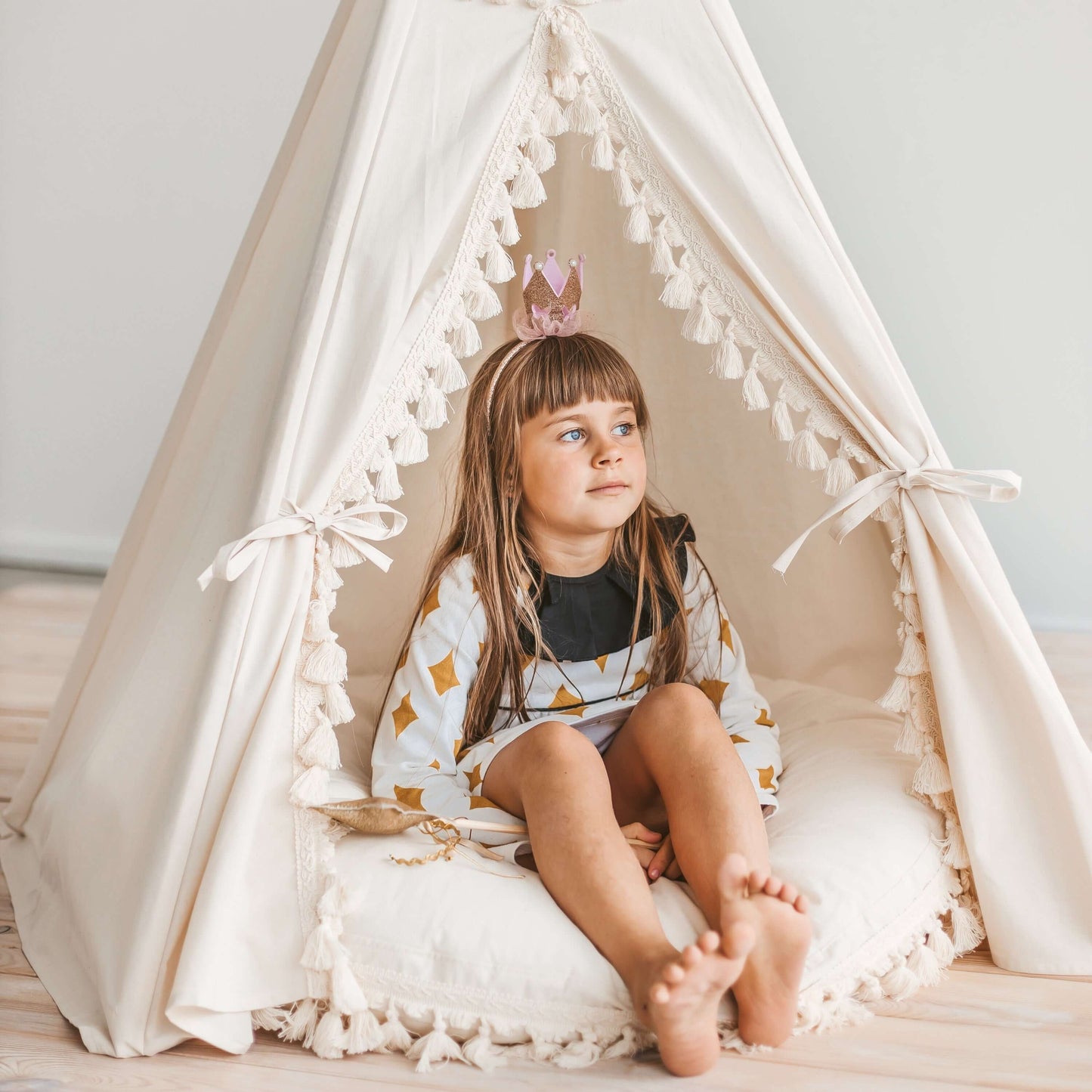 Wondershire, MINICAMP Large Floor Cushion with Tassels, big pillow,boho style,Childrens Room,floor cushion,floor pillow,floor seating,Kids Decor,Minicamp,Nursery Decor,pouf