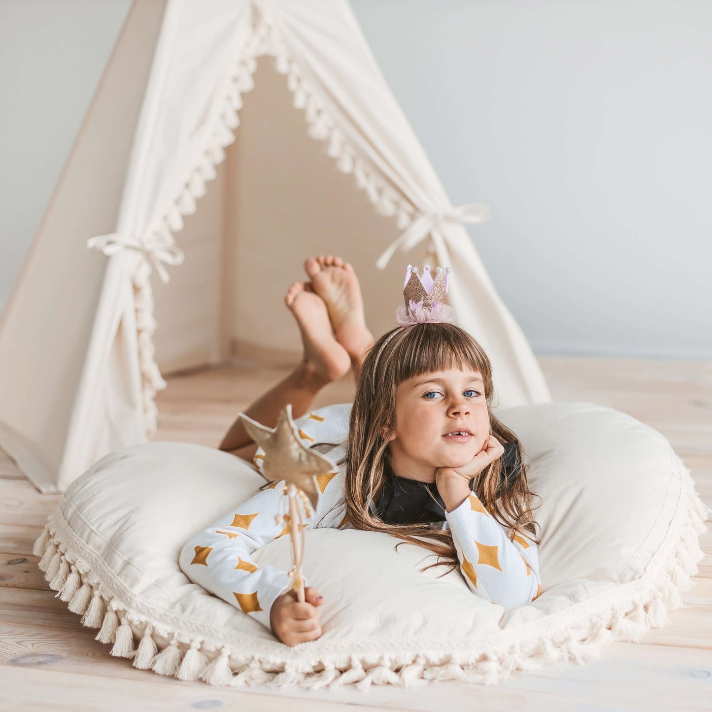 Wondershire, MINICAMP Large Floor Cushion with Tassels, big pillow,boho style,Childrens Room,floor cushion,floor pillow,floor seating,Kids Decor,Minicamp,Nursery Decor,pouf