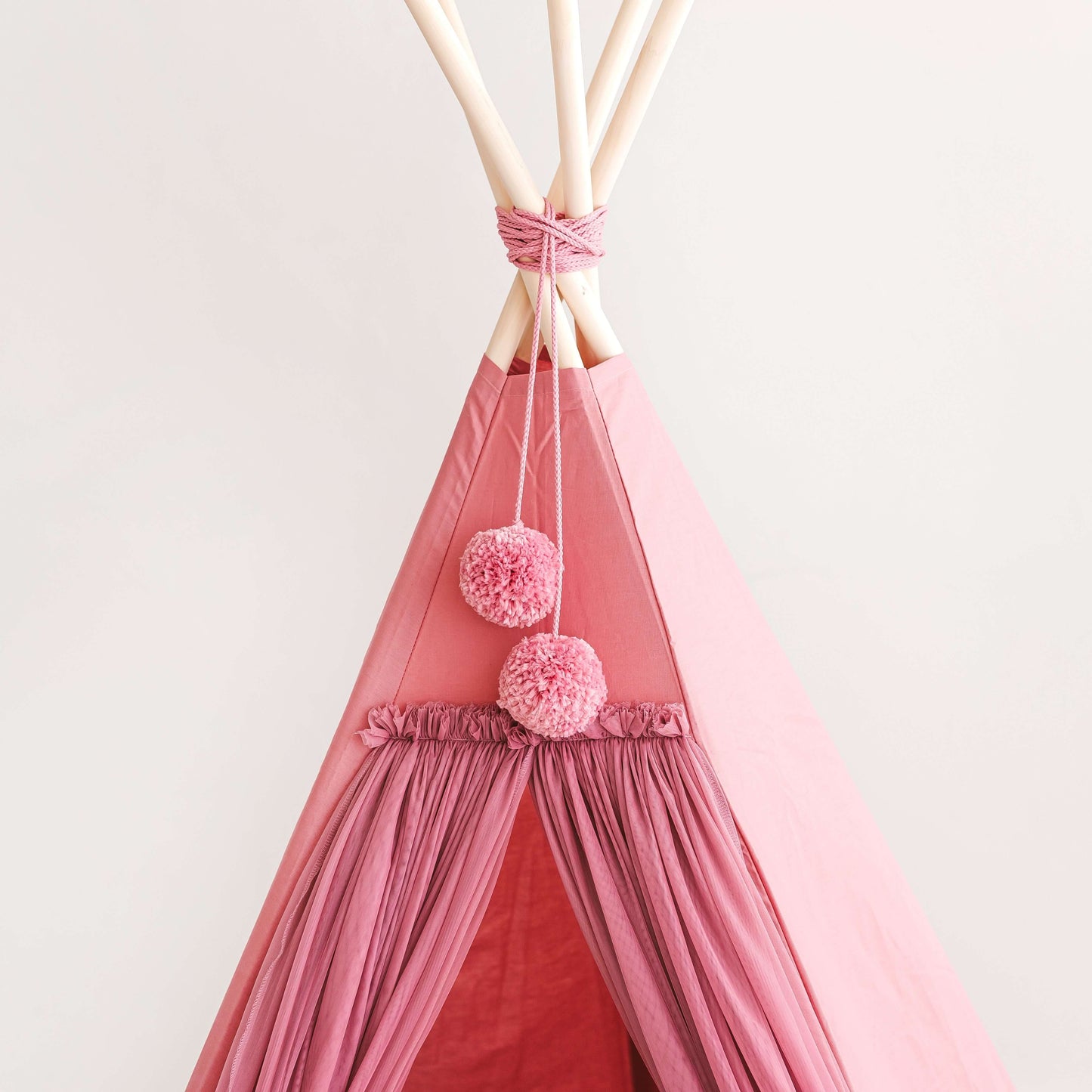 Wondershire, MINICAMP Fairy Kids Play Tent with Tulle in Rose, Canvas Teepee Tent,Childrens Room,DIY Indoor Kids Tent,Gift For Kid,Indoor Playhouse,Kids Decor,Minicamp,Nursery Decor,Scandi Teepee For Kids,Tipi Tent,Toddler Teepee Tent
