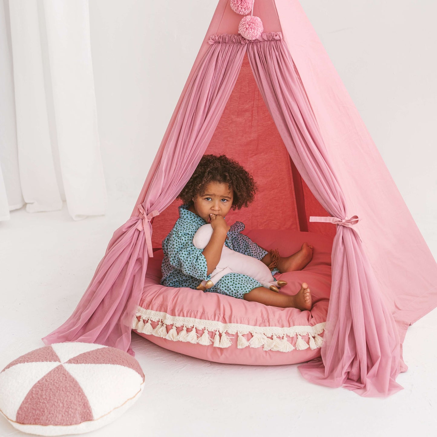 Wondershire, MINICAMP Fairy Kids Play Tent with Tulle in Rose, Canvas Teepee Tent,Childrens Room,DIY Indoor Kids Tent,Gift For Kid,Indoor Playhouse,Kids Decor,Minicamp,Nursery Decor,Scandi Teepee For Kids,Tipi Tent,Toddler Teepee Tent