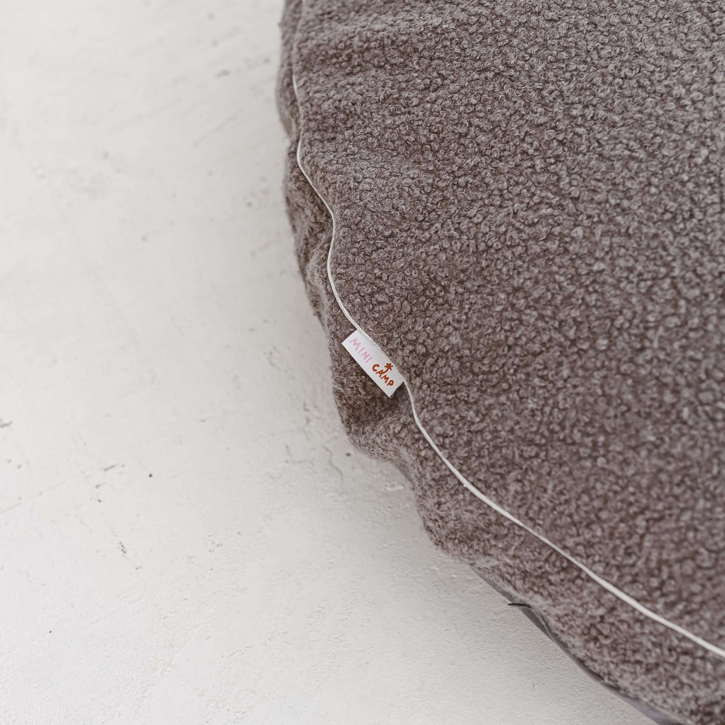 Wondershire, MINICAMP Boucle Fabric Kids Floor Cushion in Grey, Childrens Room,Kids Decor,MINICAMP big floor cushion in grey boucle,Nursery Decor