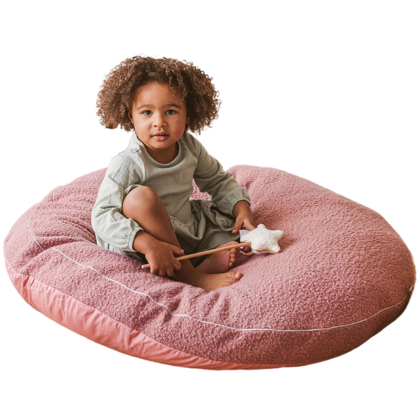 Wondershire, MINICAMP Boucle Fabric Kids Floor Cushion in Rose, Childrens Room,Kids Decor,Minicamp,minicamp teddy floor cushion in rose,Nursery Decor