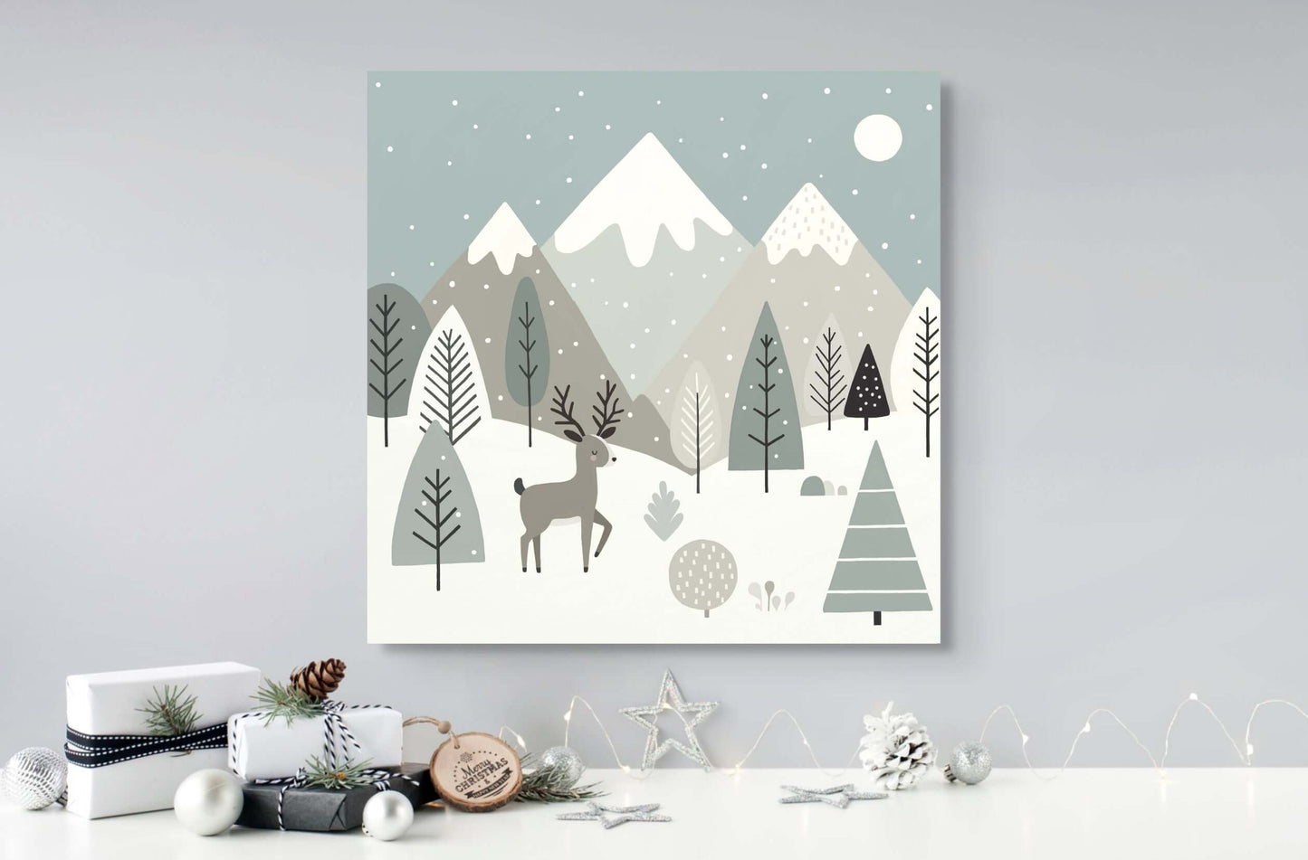 Wondershire, Reindeer in Winter Wonderland Canvas Print, Canvas,canvas print,Childrens Room,Christmas art,Kids Decor,Nursery Art,Nursery Christmas,Nursery Decor,Reindeer Christmas,winter wonderland
