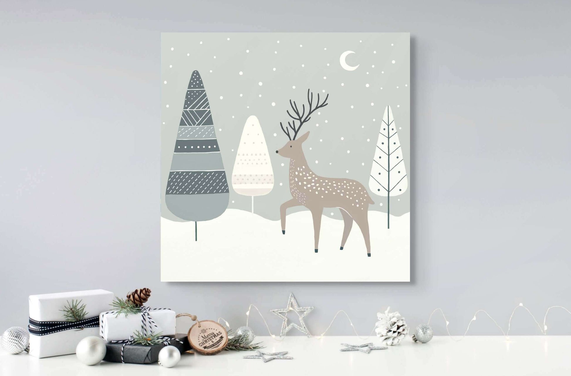 Wondershire, Reindeer in the Woods Canvas Print, Canvas,canvas print,Childrens Room,Christmas art,Kids Decor,Kids room Christmas,Nursery Art,Nursery Christmas,Nursery Decor,Reindeer Christmas Decor