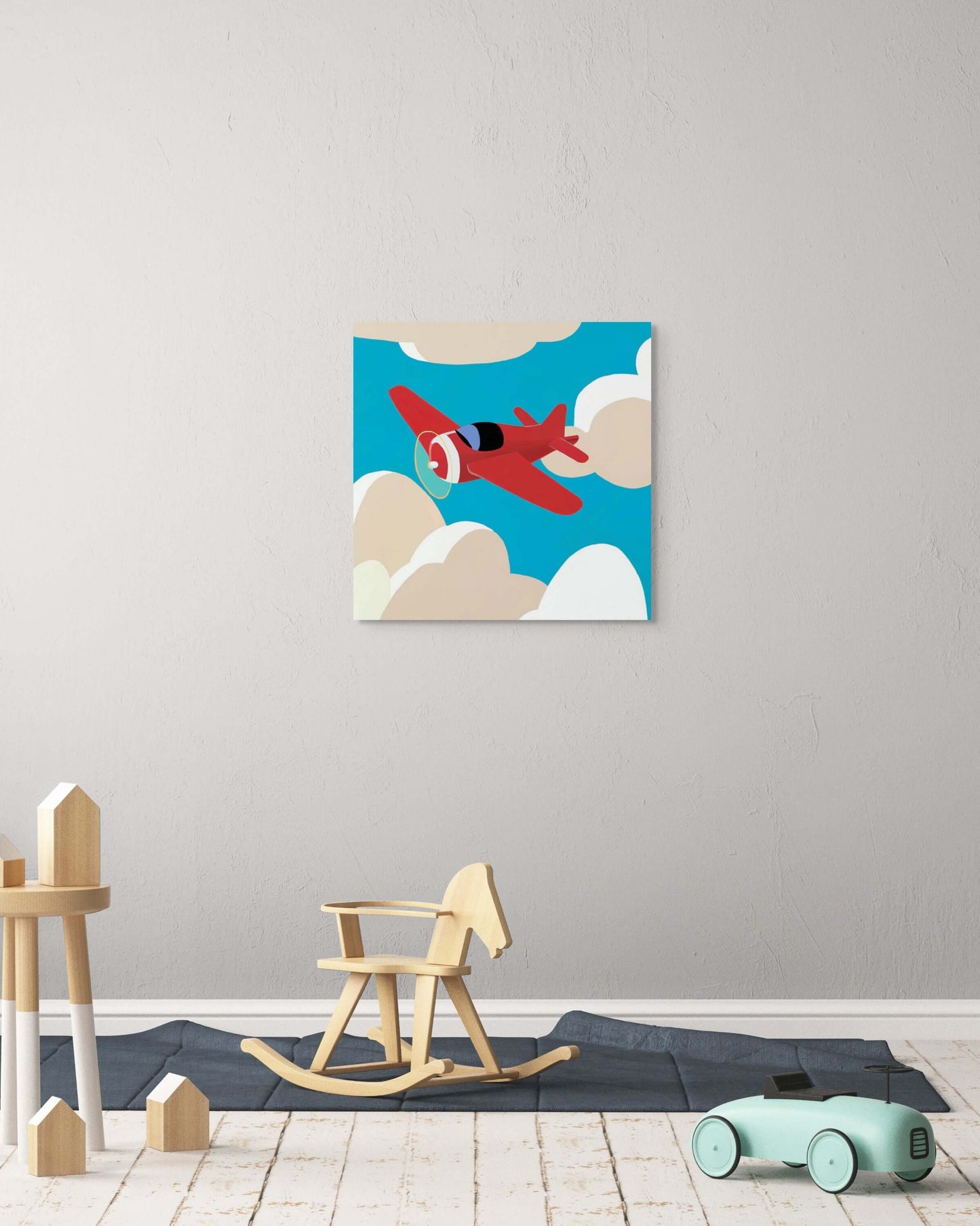 Wondershire, Red Airplane Canvas Print, Airplane In Sky,Aviation Art,Canvas,Childrens Room,Kids Decor,Nursery Art,Nursery Decor,Red Plane,Science kids