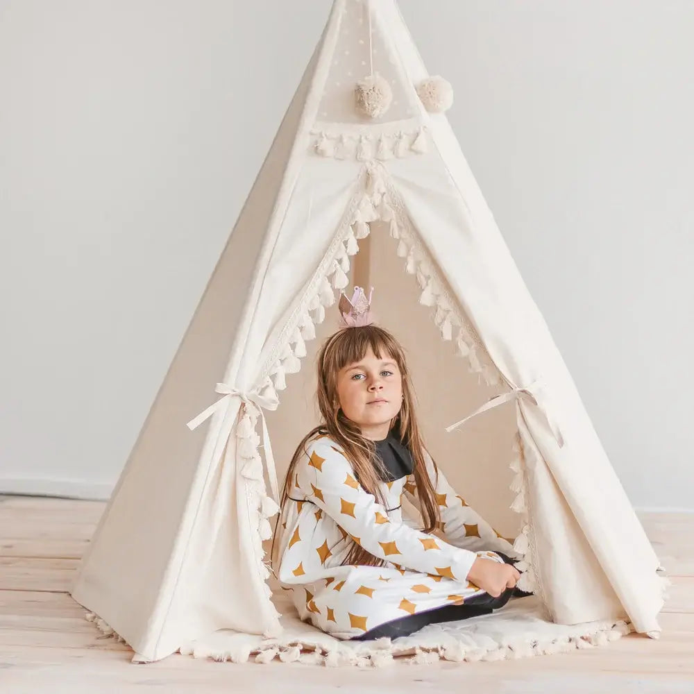 Wondershire, MINICAMP Kids Playmat with Tassel Border, babygym mat,Childrens Room,cotton,Kids Decor,kids playmat,Minicamp,MINICAMP Kids Playmat with Tassel Border,Nursery Decor,nursery rug,playmat,teepee mat