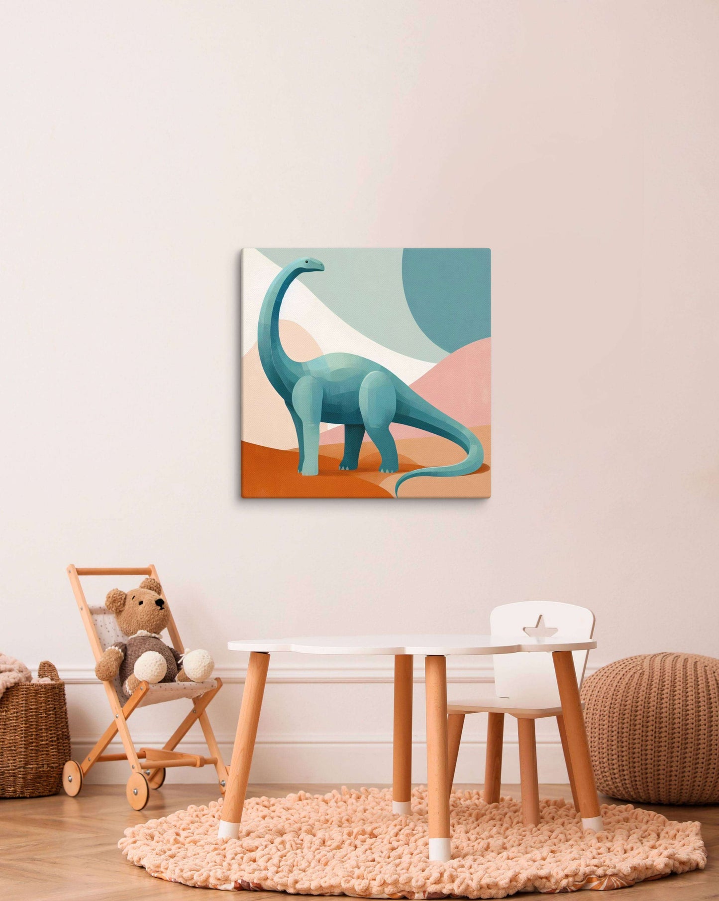 Wondershire, Brachiosaurus Canvas Print – Jurassic Dreams, abstract dinosaur,baby boy room,baby girl room,baby shower gift,brachiosaurus,brachiosaurus art,Canvas,cartoon dinosaur,colorful wall art,cute dinosaur,dino art,dinosaur,dinosaur canvas,dinosaur d