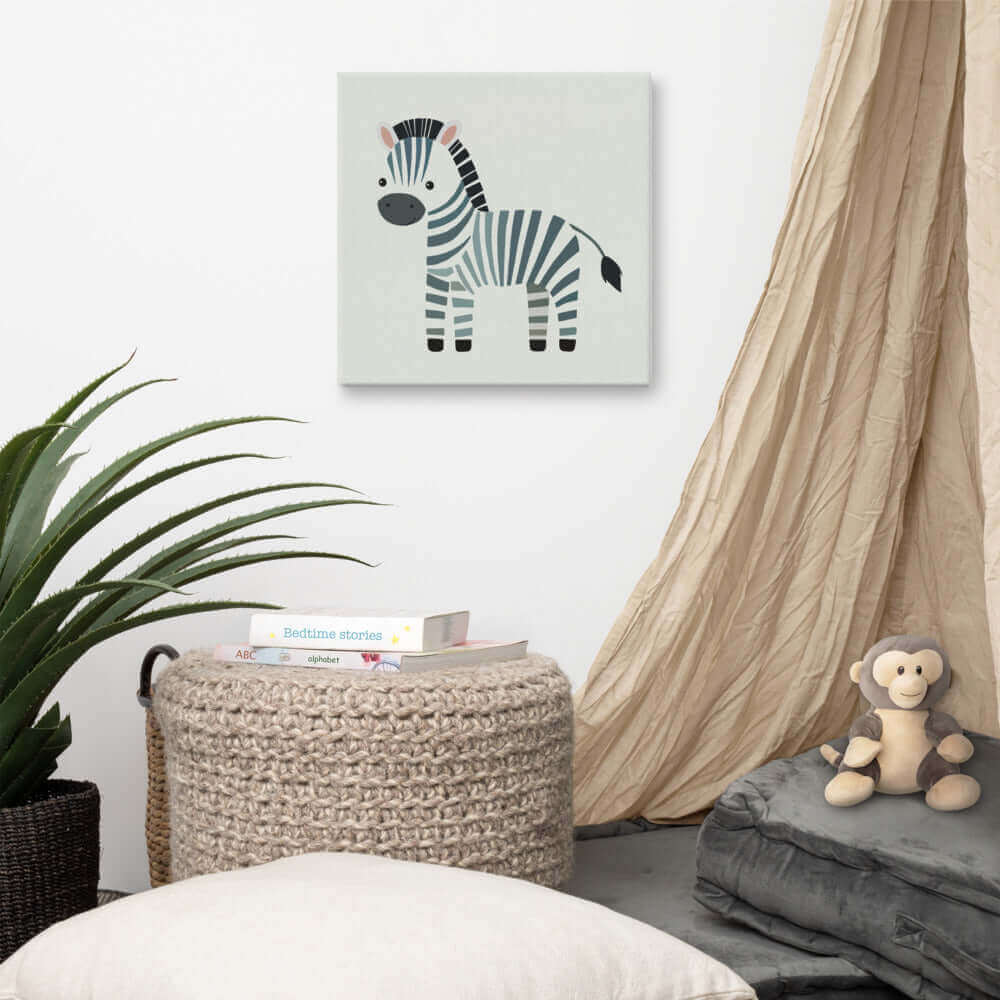 Wondershire, Zebra Canvas Print, Artwork,Canvas,Childrens Room,Kids Decor,Nursery Art,Nursery Decor,Wondershire,zebra