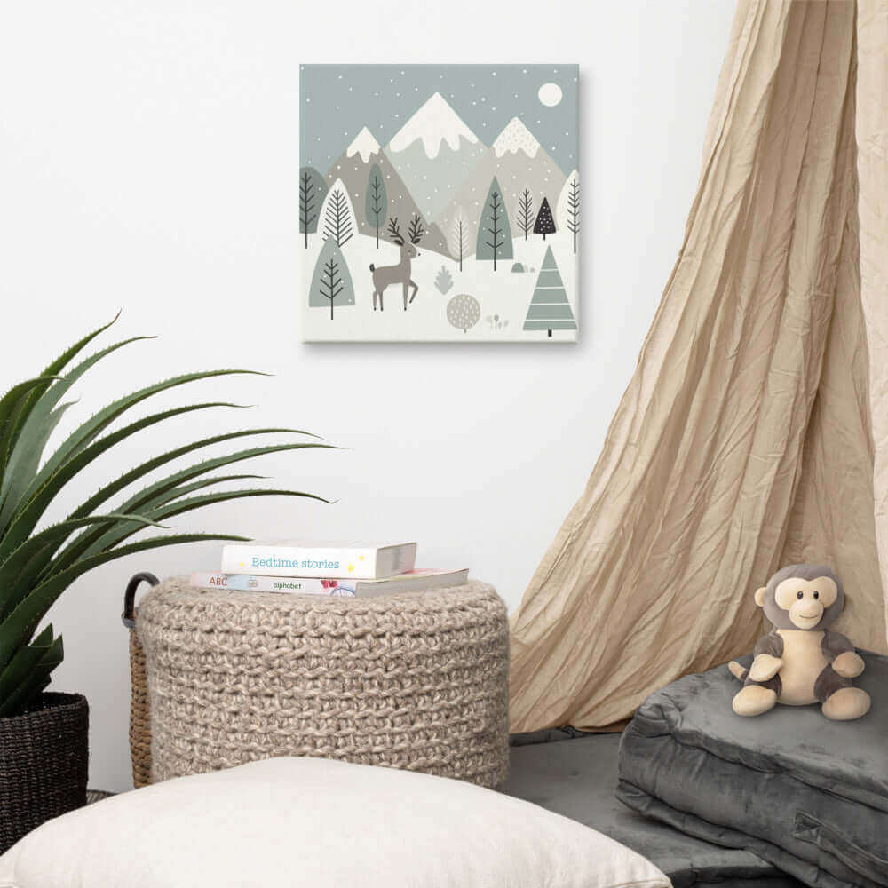 Wondershire, Reindeer in Winter Wonderland Canvas Print, Canvas,canvas print,Childrens Room,Christmas art,Kids Decor,Nursery Art,Nursery Christmas,Nursery Decor,Reindeer Christmas,winter wonderland