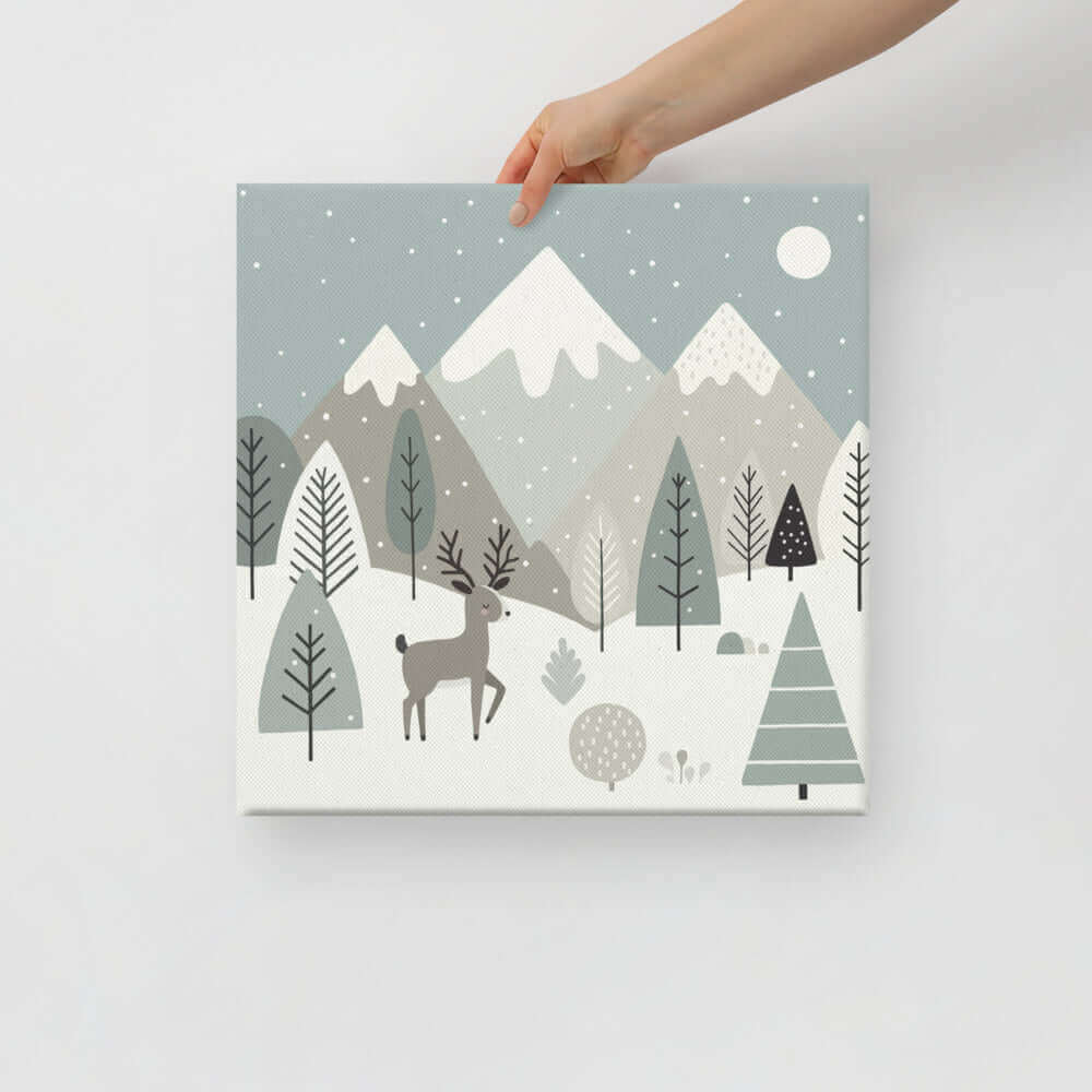 Wondershire, Reindeer in Winter Wonderland Canvas Print, Canvas,canvas print,Childrens Room,Christmas art,Kids Decor,Nursery Art,Nursery Christmas,Nursery Decor,Reindeer Christmas,winter wonderland