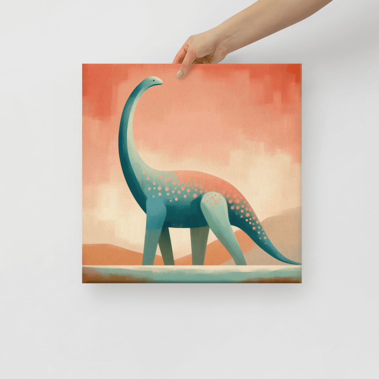 Wondershire, Brachiosaurus Canvas Print – Candy Sky, abstract dinosaur,baby boy room,baby girl room,baby shower gift,brachiosaurus,brachiosaurus art,Canvas,cartoon dinosaur,colorful wall art,cute dinosaur,dino art,dinosaur,dinosaur canvas,dinosaur decor f