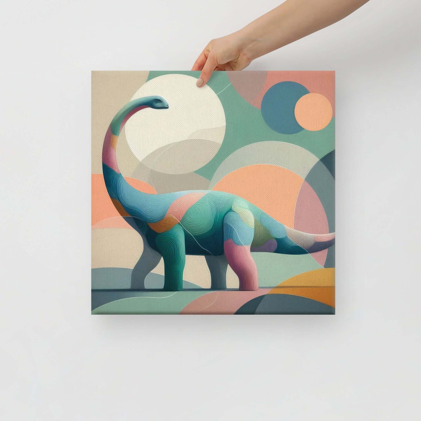 Wondershire, Brachiosaurus Canvas Print – Peaceful Path, abstract dinosaur,baby boy room,baby girl room,baby shower gift,brachiosaurus,brachiosaurus art,Canvas,cartoon dinosaur,colorful wall art,cute dinosaur,dino art,dinosaur,dinosaur canvas,dinosaur dec