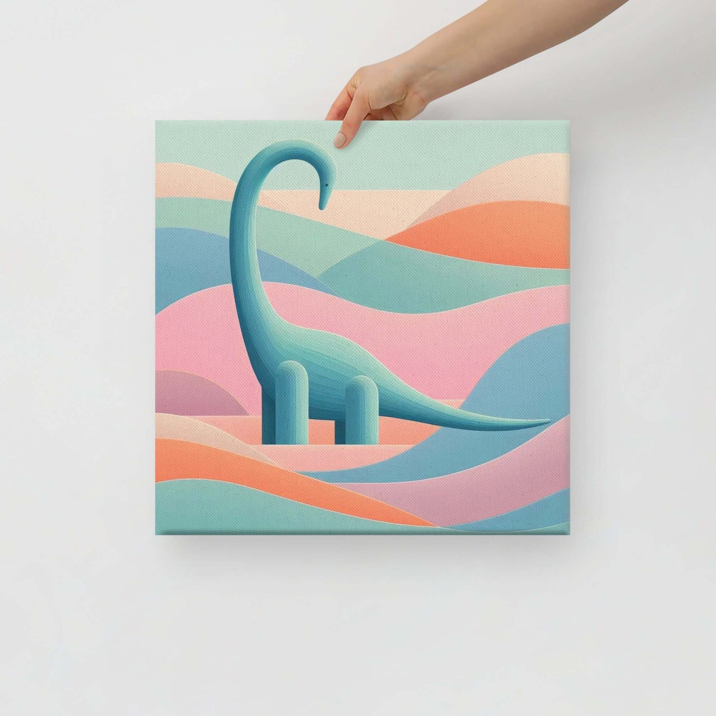 Wondershire, Brachiosaurus Canvas Print – Rainbow Landscape, abstract dinosaur,baby boy room,baby girl room,baby shower gift,brachiosaurus,brachiosaurus art,Canvas,cartoon dinosaur,colorful wall art,cute dinosaur,dino art,dinosaur,dinosaur canvas,dinosaur