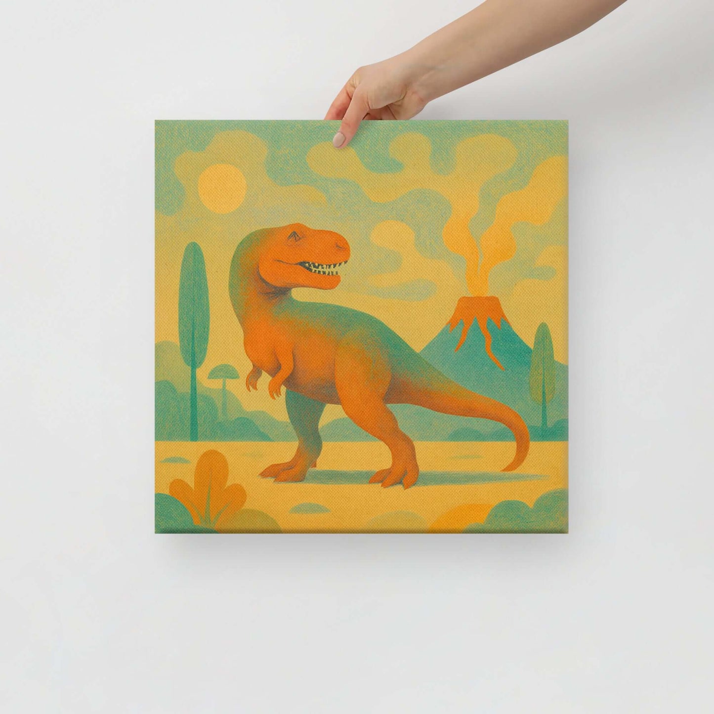 Wondershire, T-Rex Canvas Print – Guardian of Golden Light, Canvas,cute dinosaur print,dinosaur bedroom decor,dinosaur canvas print,dinosaur nursery decor,dinosaur room print,dinosaur themed gift,dinosaur wall decor,jurassic dinosaur art,kids dinosaur dec