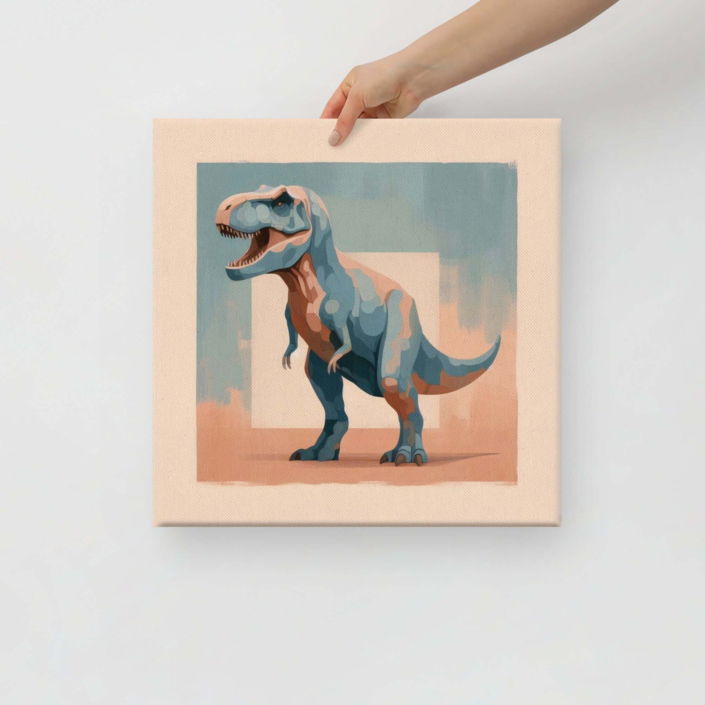 Wondershire, T-Rex Canvas Print – The Blushing Beast, Canvas,cute dinosaur print,dinosaur bedroom decor,dinosaur canvas print,dinosaur nursery decor,dinosaur room print,dinosaur themed gift,dinosaur wall decor,jurassic dinosaur art,kids dinosaur decor,kid