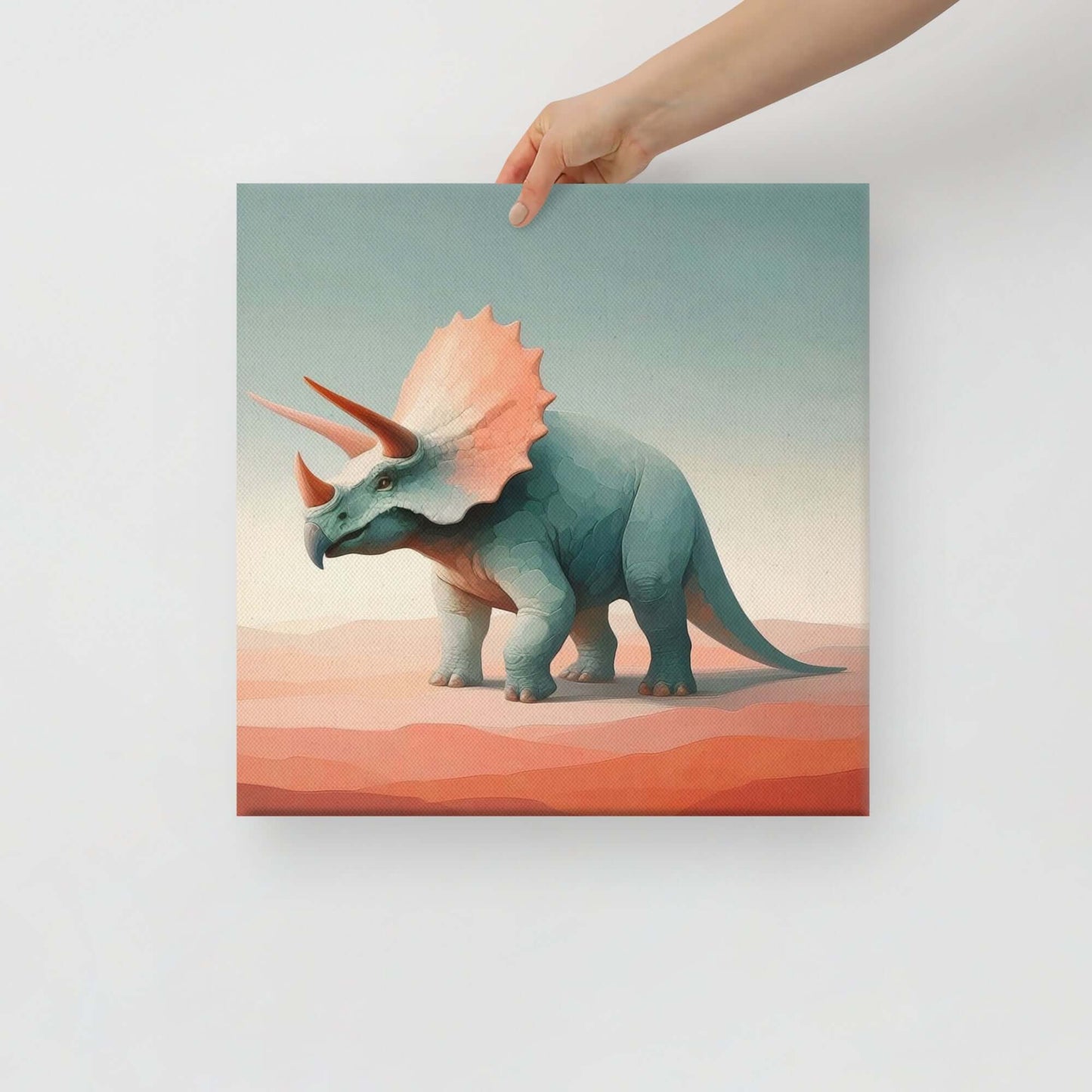 Wondershire, Triceratops Canvas Print – Ancient Grace, ancient creature wall art,animal wall print,Canvas,colorful dinosaur art,cute dinosaur print,dinosaur artwork,dinosaur canvas print,dinosaur canvas wall art,dinosaur home decor,dinosaur nursery art,di