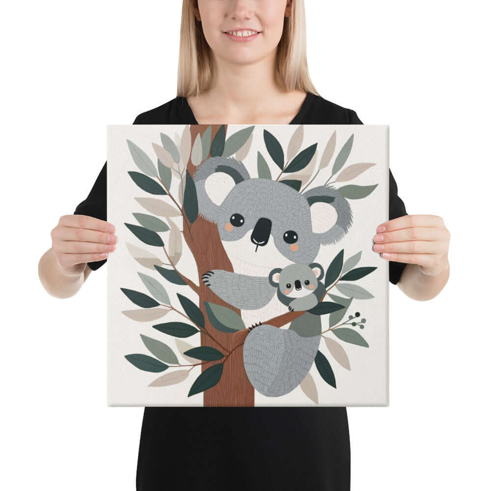 Wondershire, Koala Canvas Print, Animal Print,Australian Wildlife,Canvas,Childrens Room,Kids Decor,Koala Canvas Print,Mother And Baby,Nature Art,Nursery Art,Nursery Decor,Wildlife Print