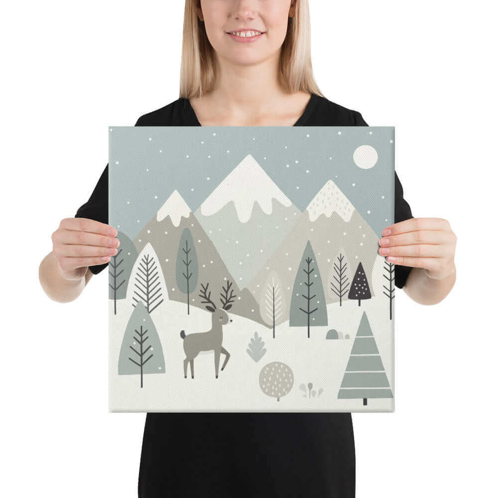 Wondershire, Reindeer in Winter Wonderland Canvas Print, Canvas,canvas print,Childrens Room,Christmas art,Kids Decor,Nursery Art,Nursery Christmas,Nursery Decor,Reindeer Christmas,winter wonderland